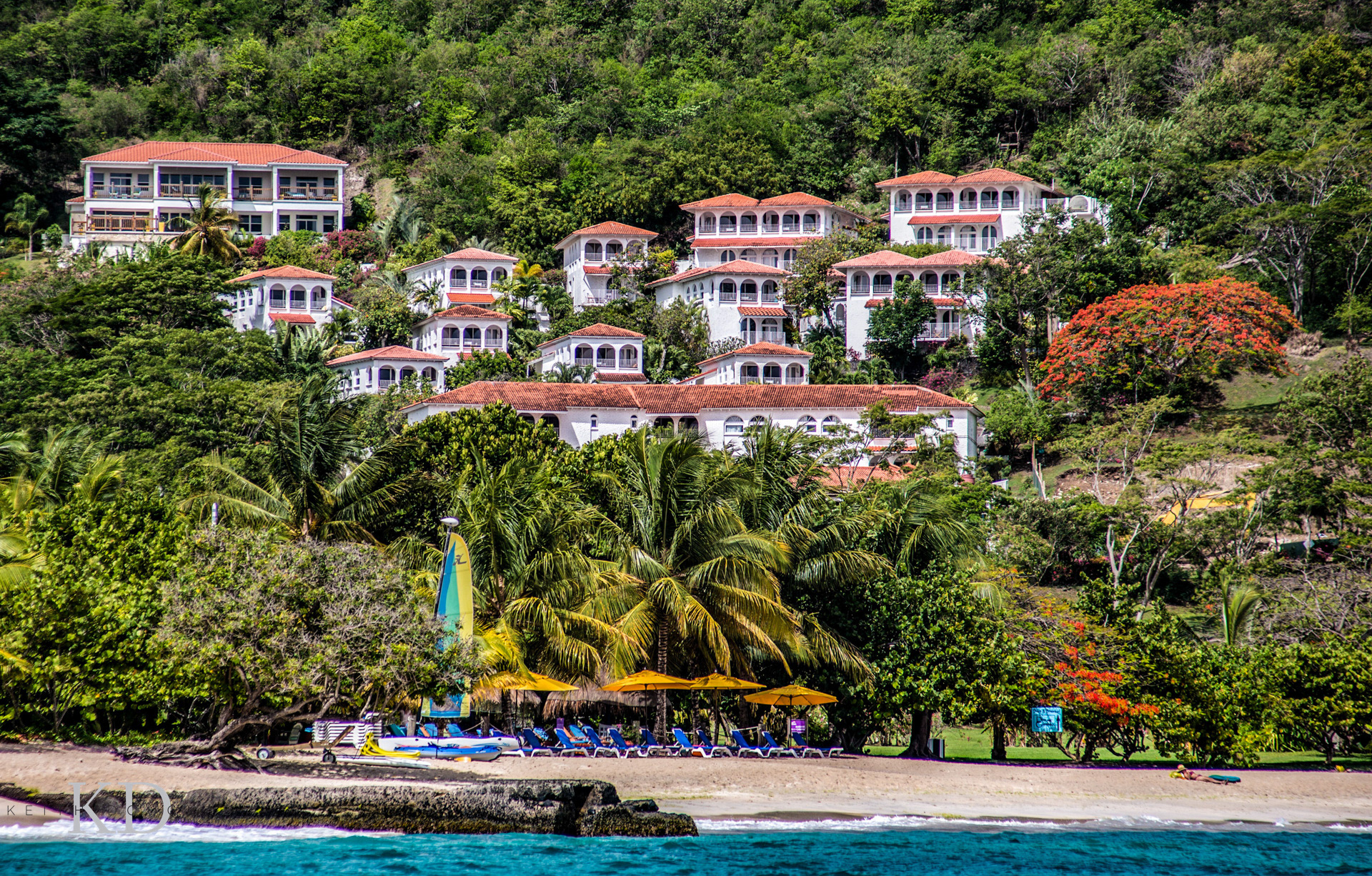 Hospitality & resort photographer beach looking back on the resortview 