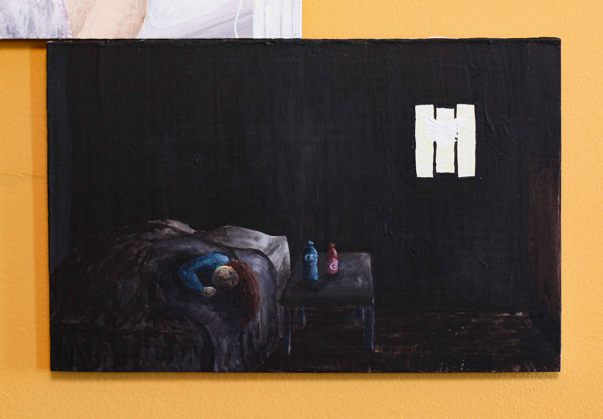 Thankful for health, 2020, Acrylic on Masonite, 10”x 6 1⁄2”