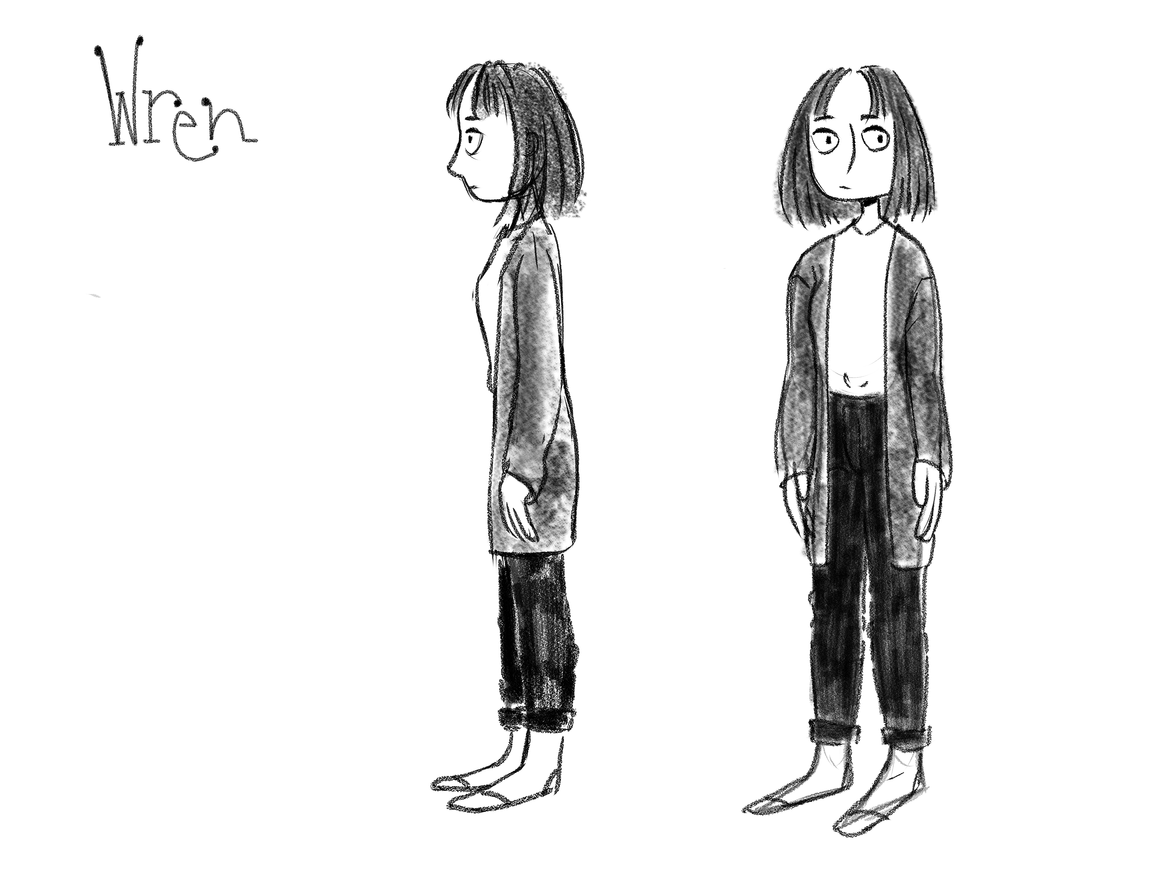 Character design "Wren" for short film "Songbird"