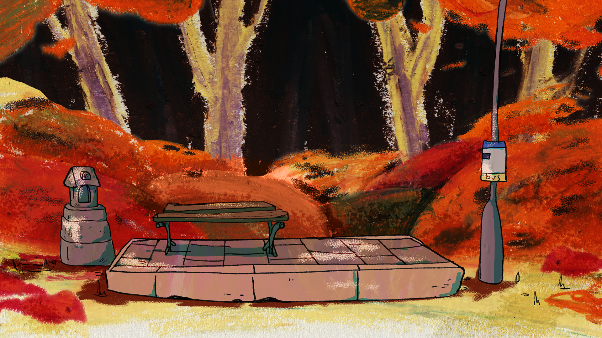 The Busstop - Background development for short film "Ursa Minor"