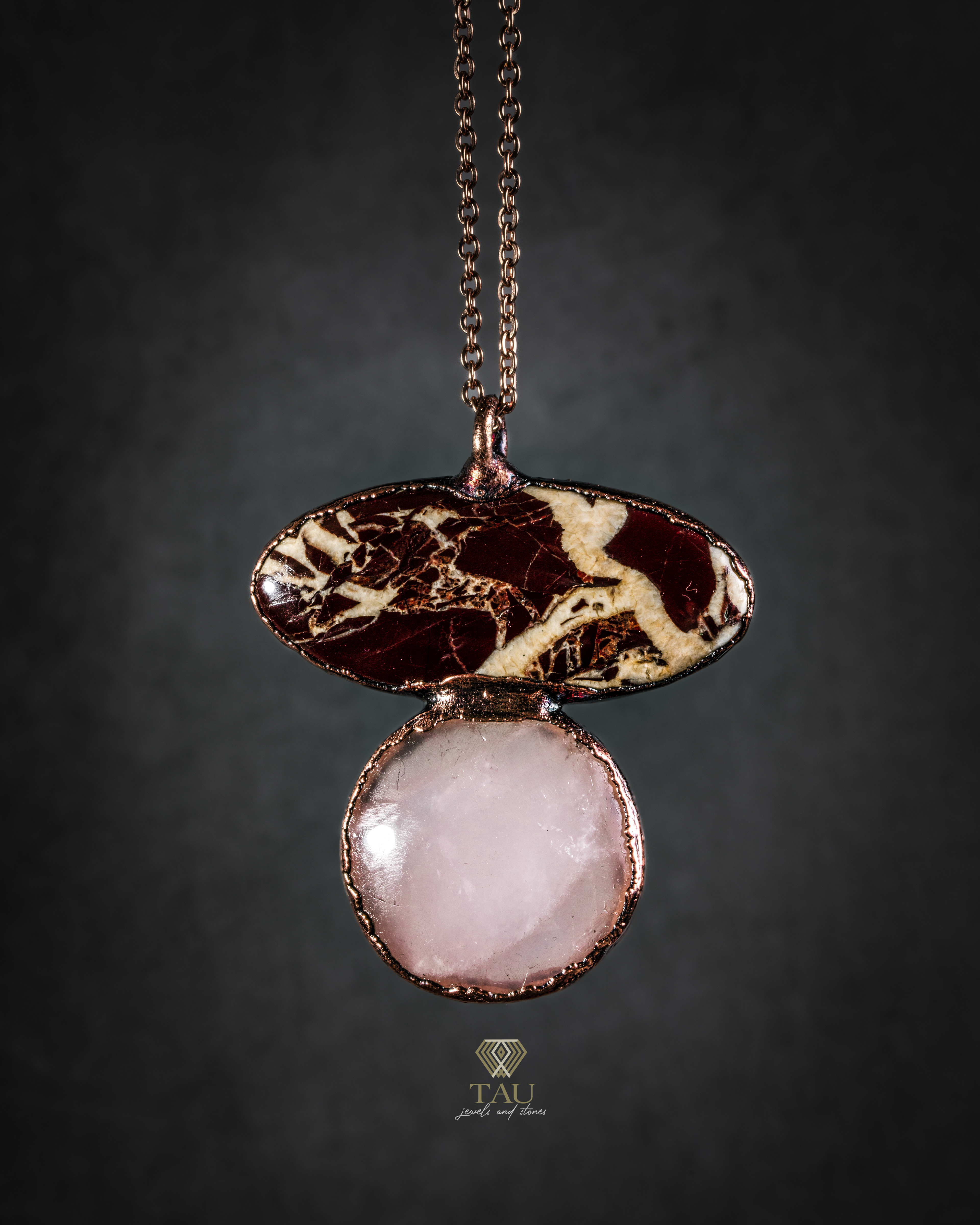 quarzo rosa e chocolate jasper - 140€