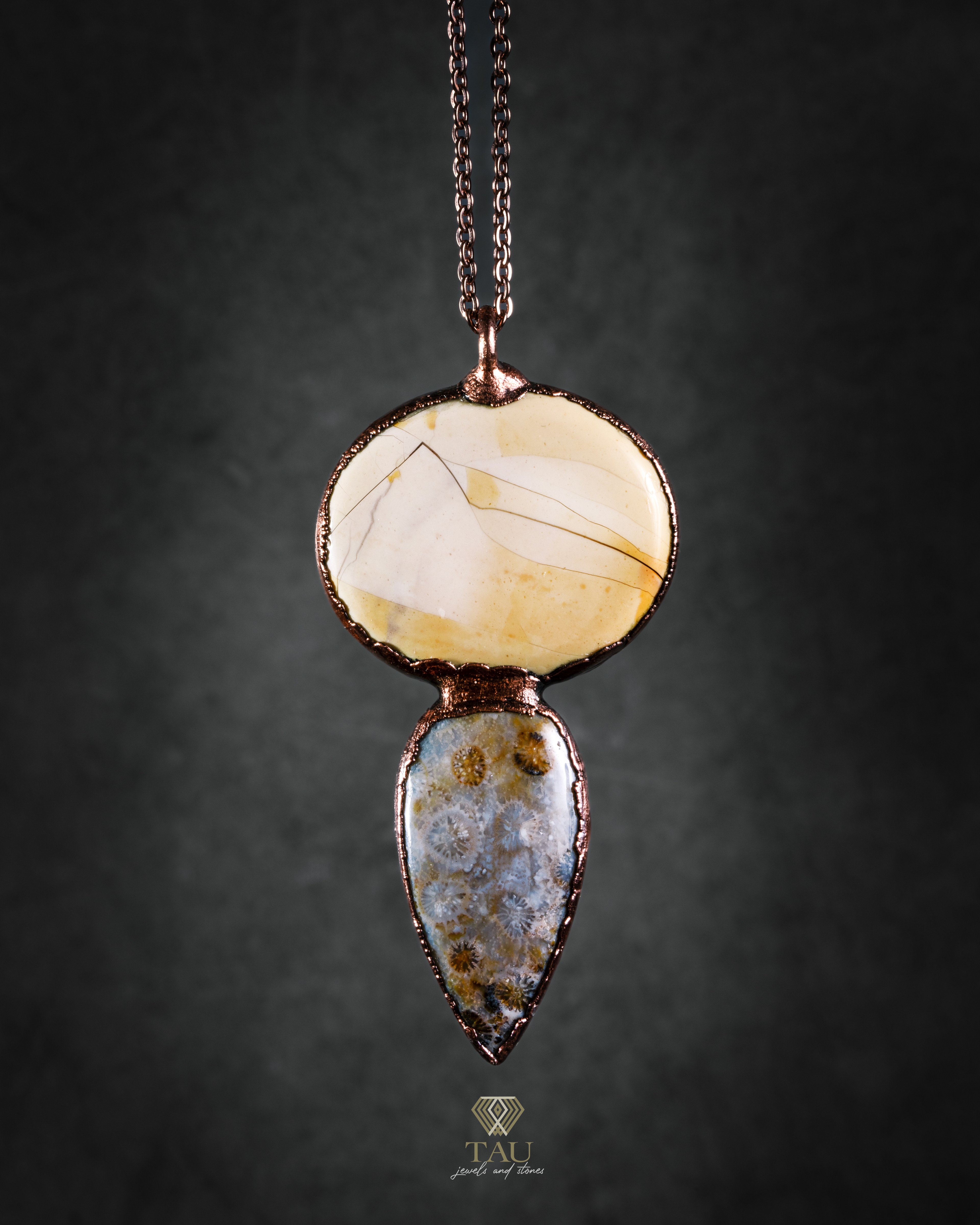 corallo fossile e mokaite - 130€