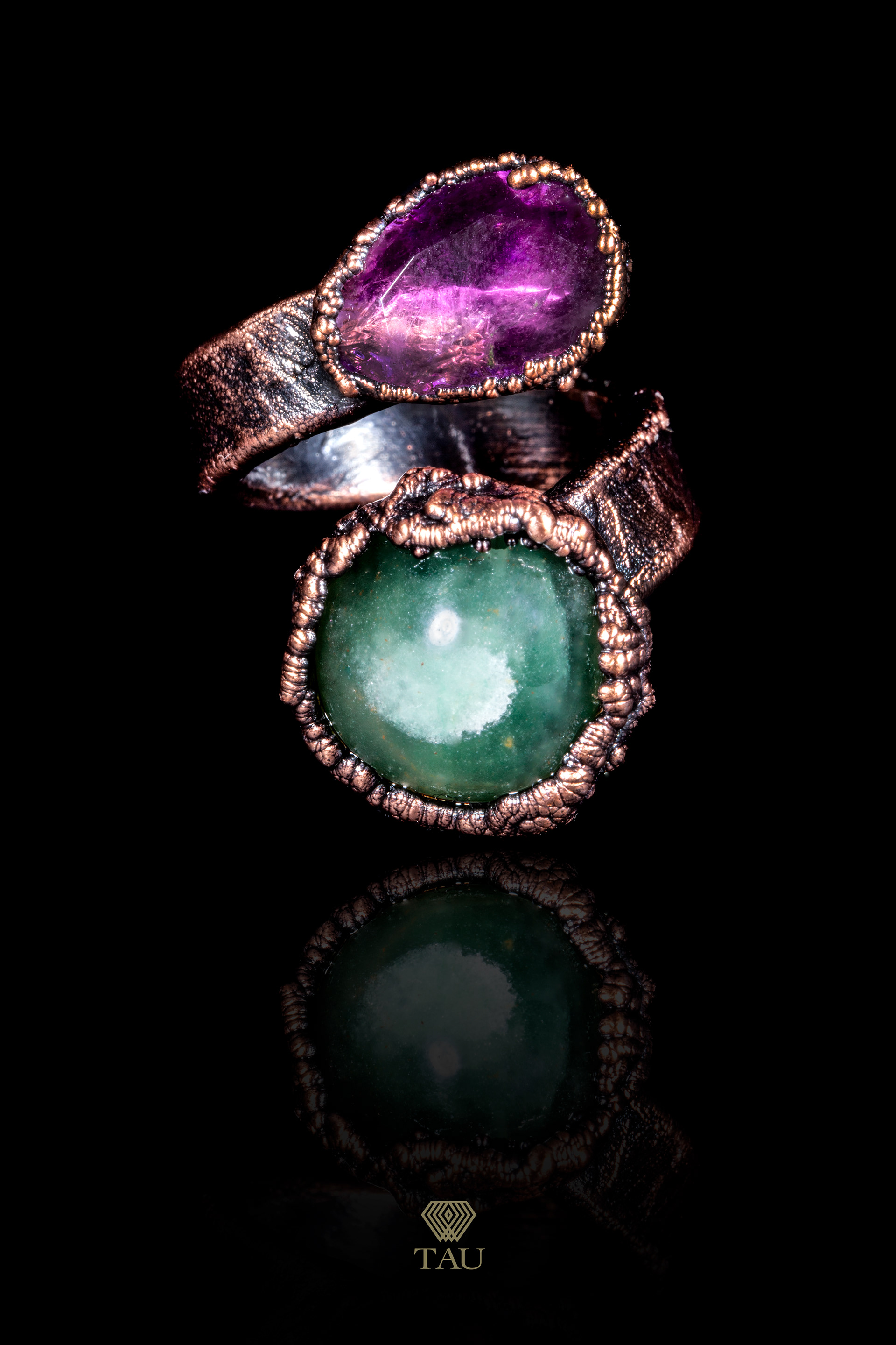 Anello ametista e avventurina US7 88€