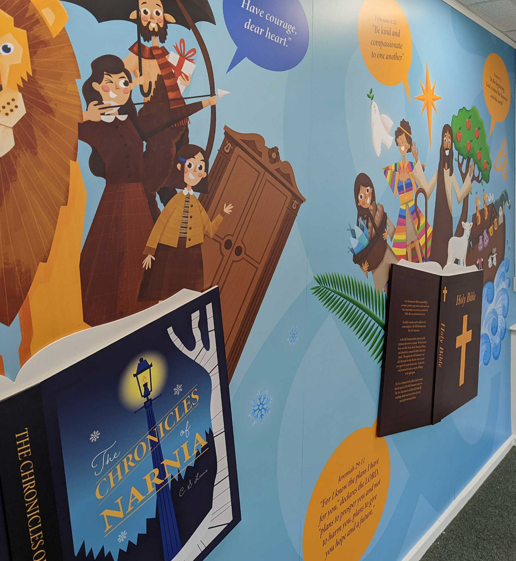 Wall Books with Background - Bible &amp; Narnia 02