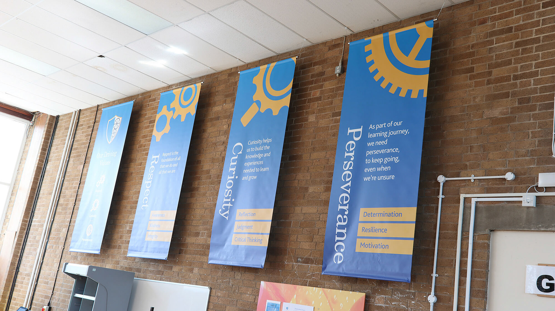Values Banner Set in Hall - AB01