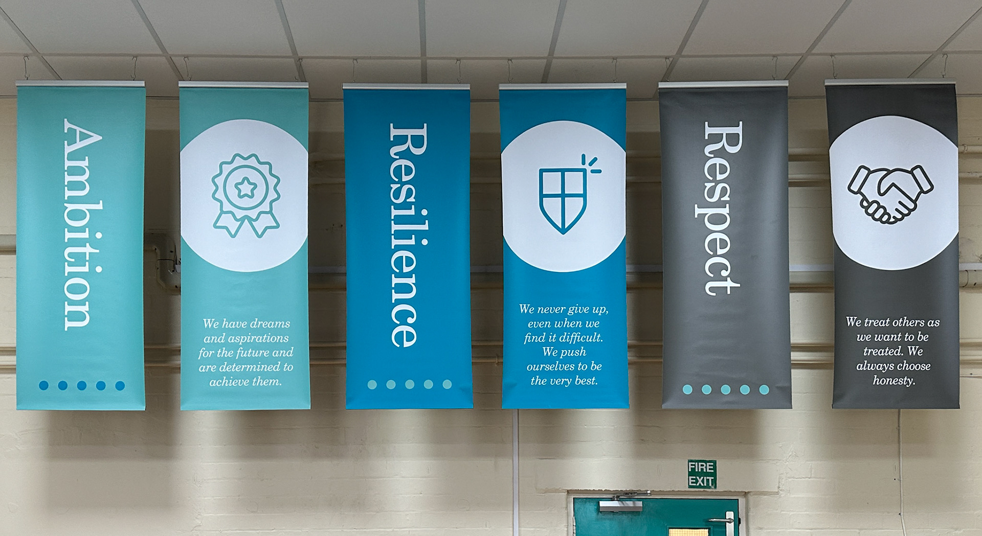 Values Banners in Hall - AT01