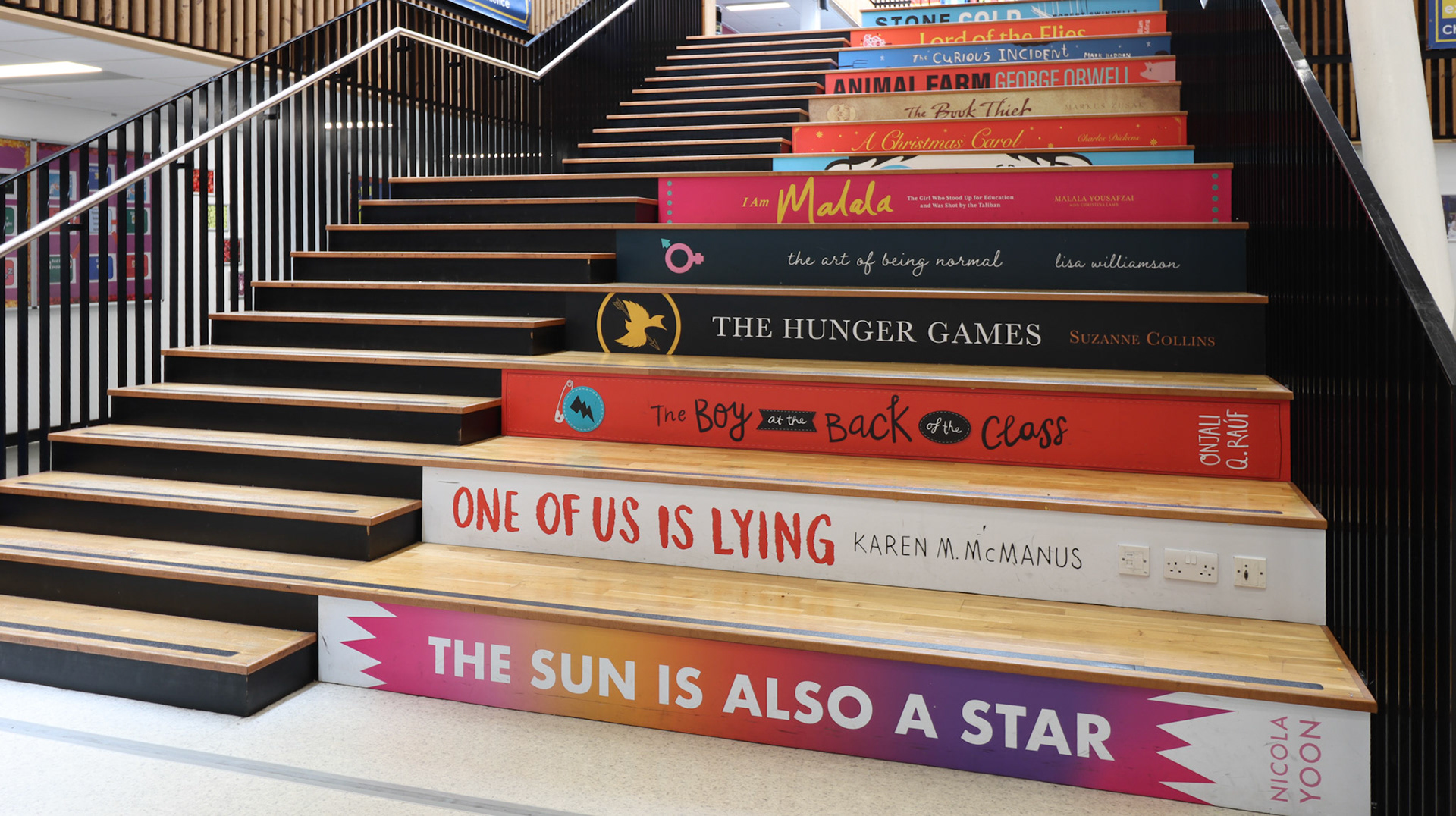 Book Spines Double Stair Riser Graphics - SWB01