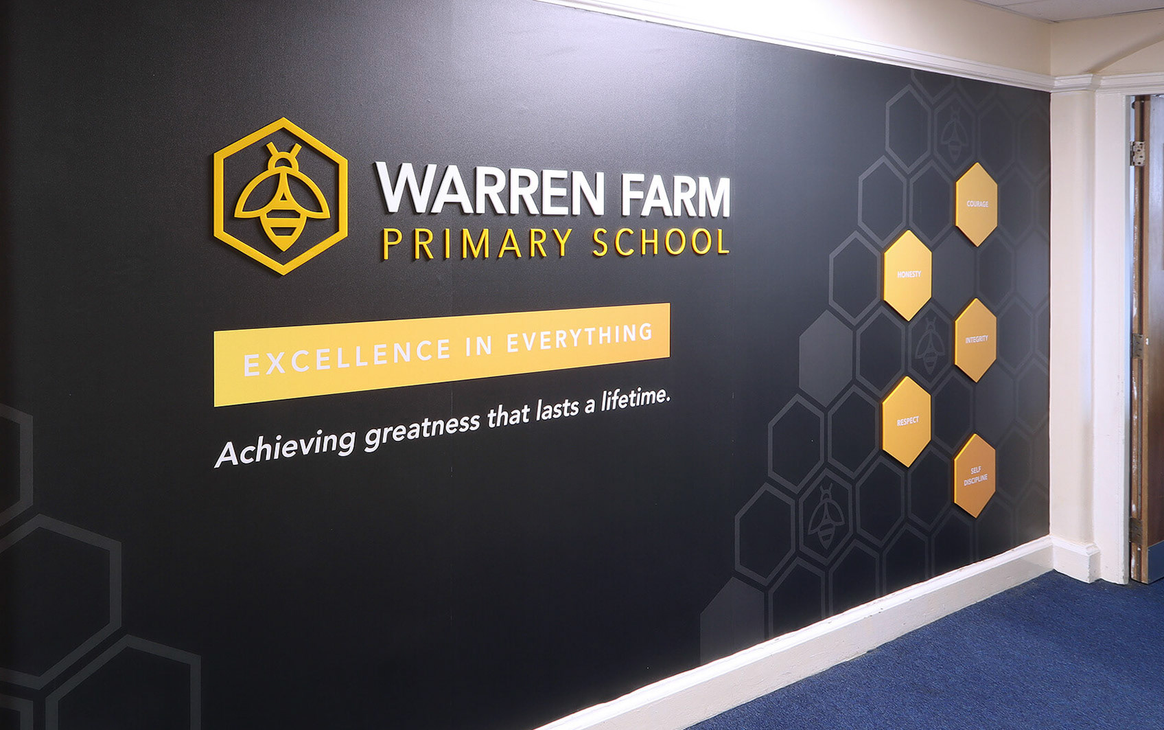 Hegagon Values Wall Art with Flat Cuts - WFPS2