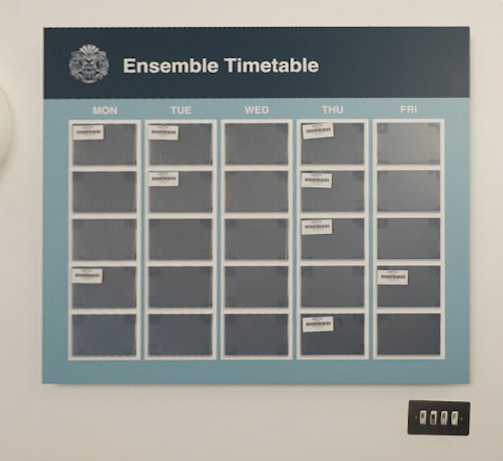 Music Lesson Timetable Display Board