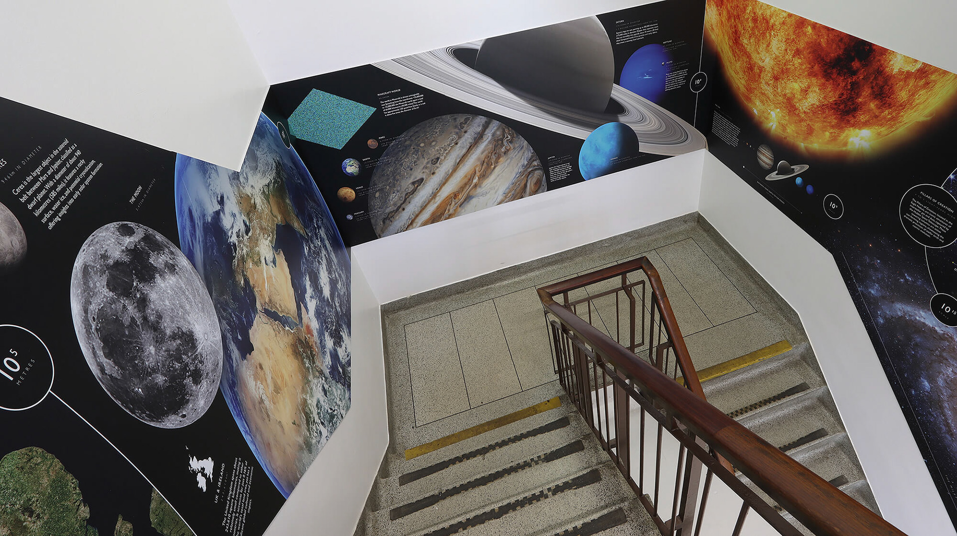 Scale of the Universe Staircase Display - Kings College