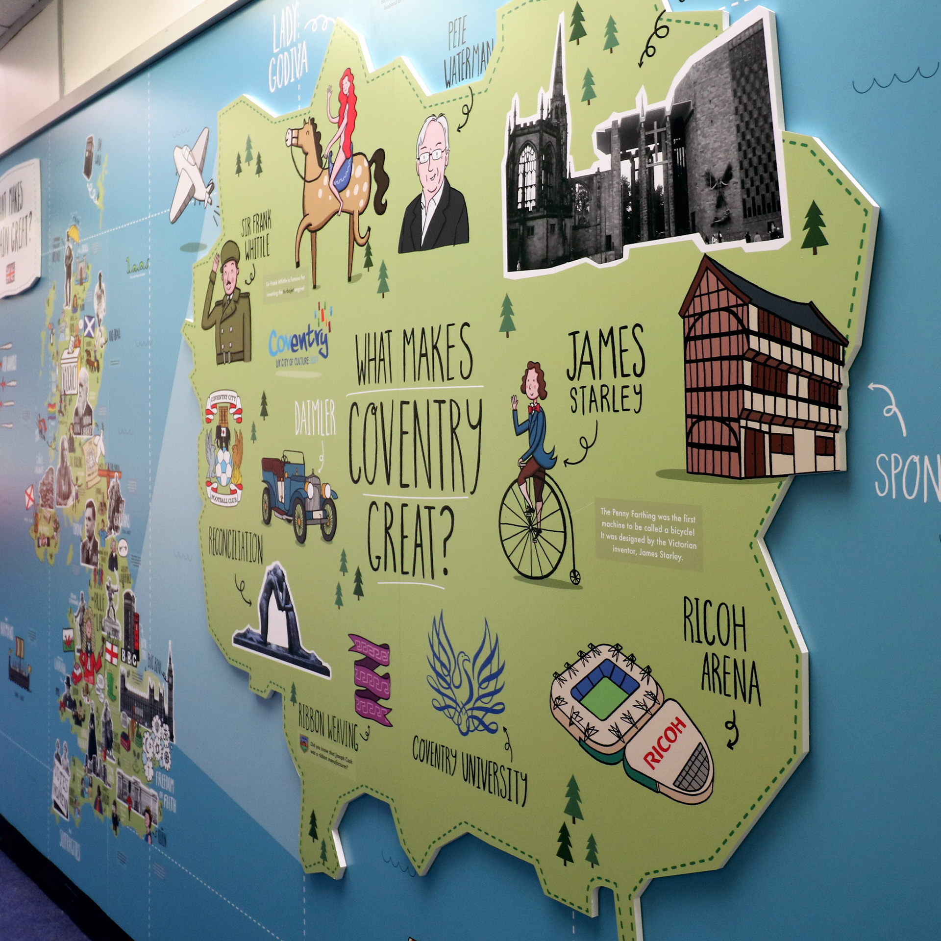 What Makes Coventry Great - Flat Cut Local Map