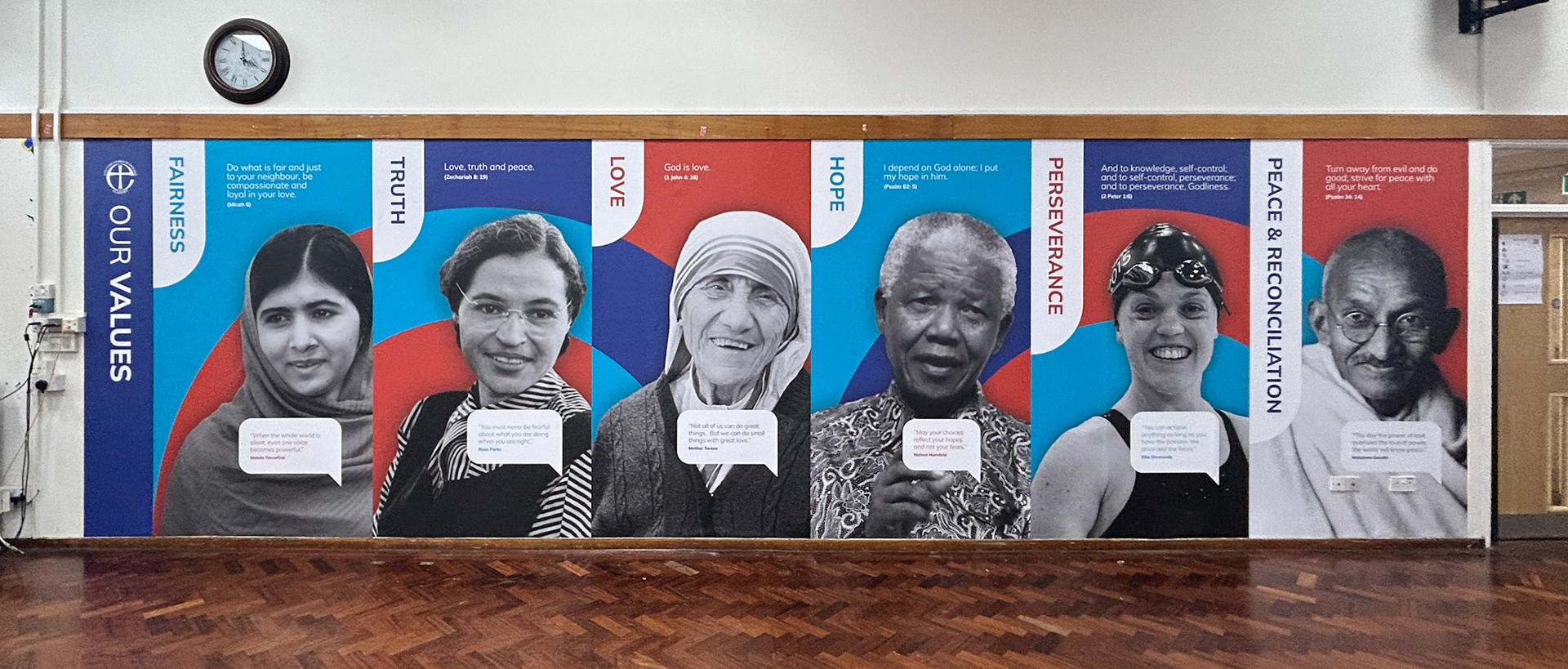 Hall Values Display with Notable People