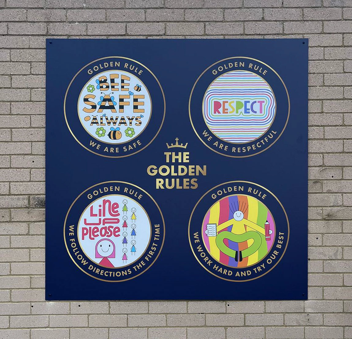 Golden Rules Playground Sign - OLM01