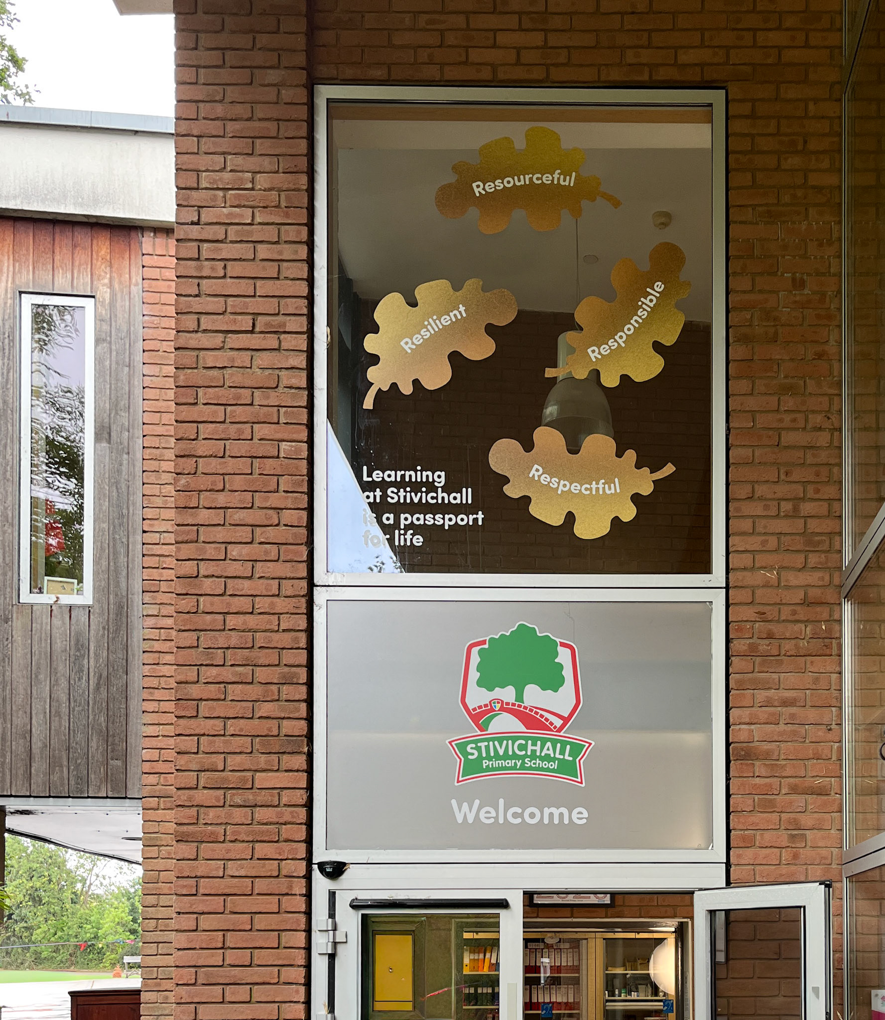 Gold Leaf Valuess Window Graphics - STIV01