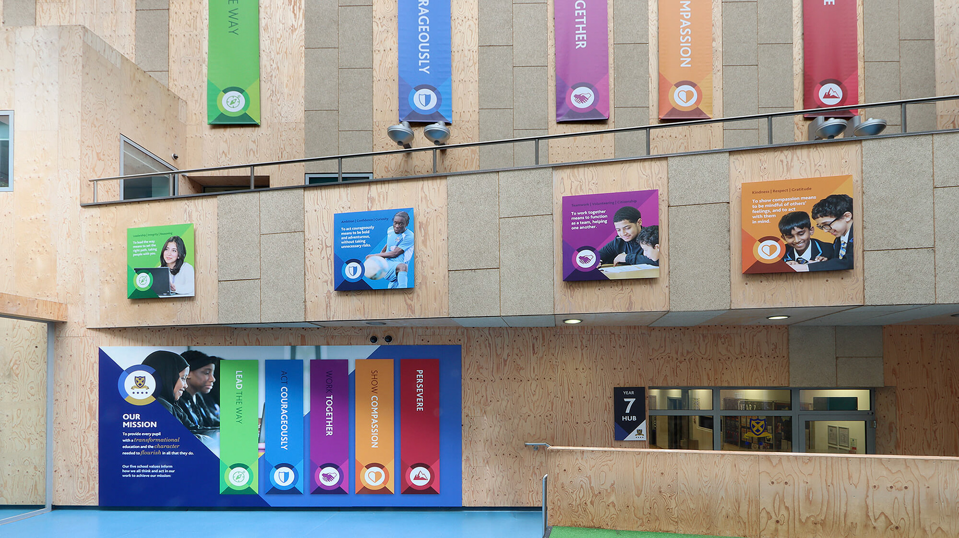 Hanging Atrium Values Banners - ASA01