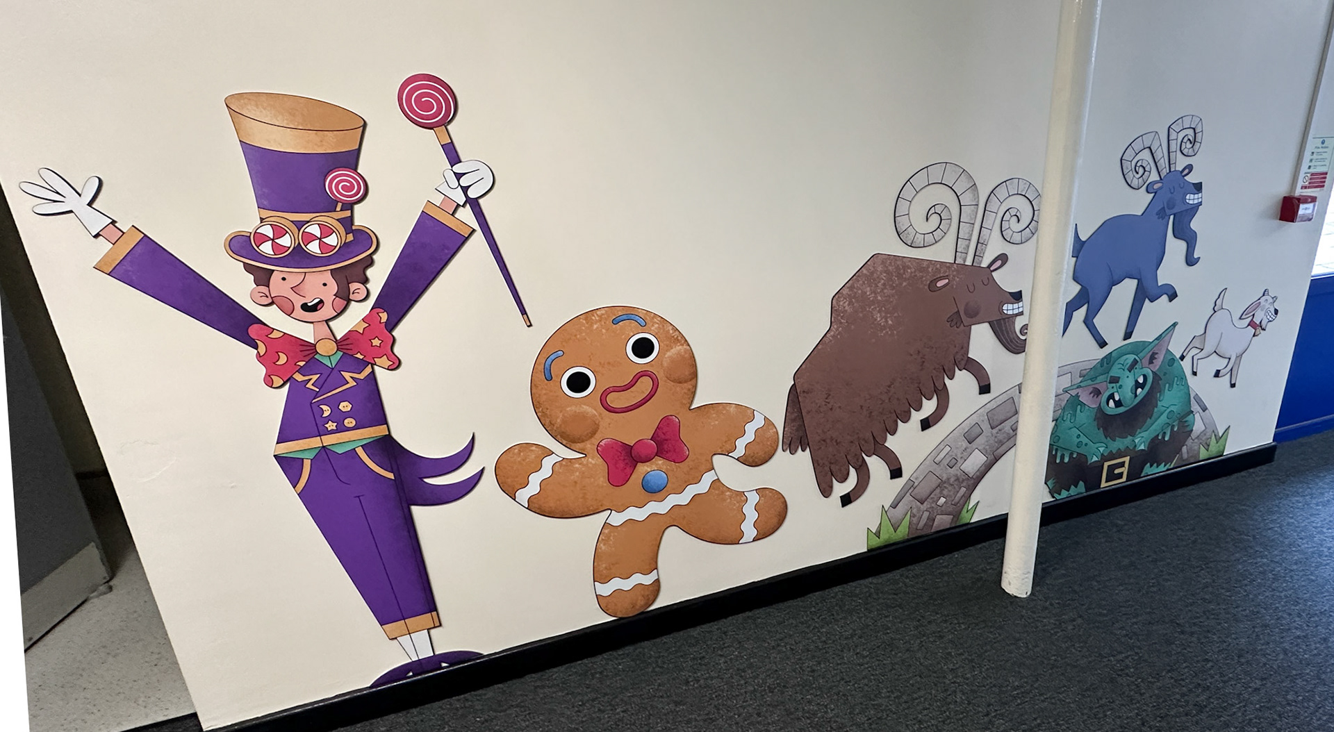 Book Characters Flat Cut Wall Graphicss 01