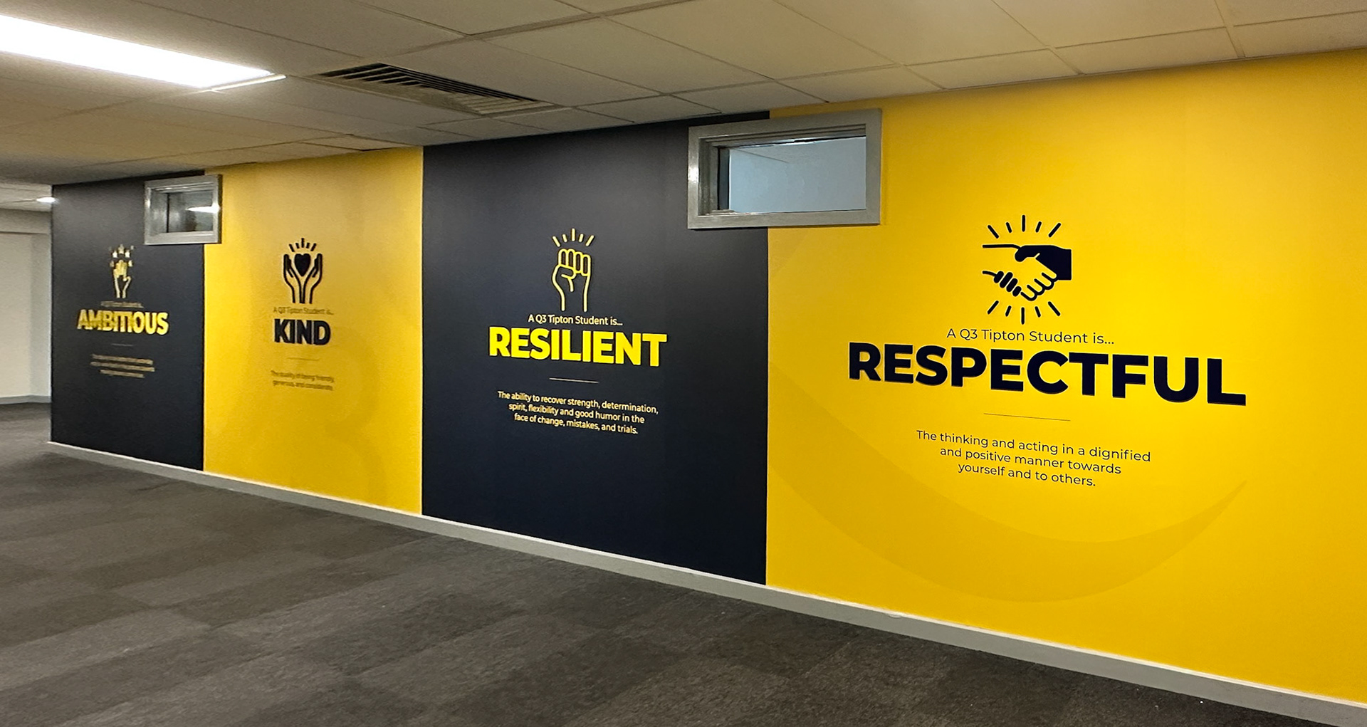 Q3T Black and Yellow Values Wall Art 01