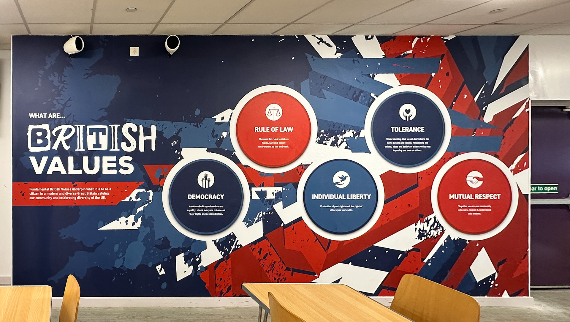 British Values RWB Wall Art  -KC01