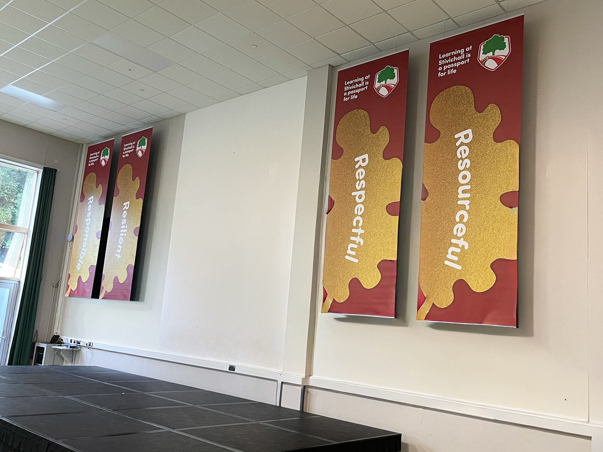 Gold Leaf Valuess Hall Banners - STIV01