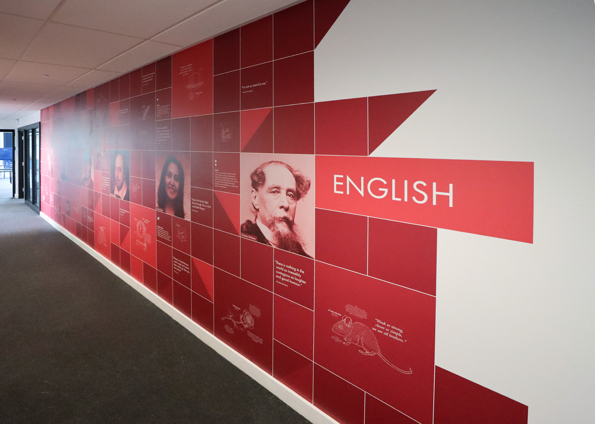 Gridlock English Wall Art (Red) 01