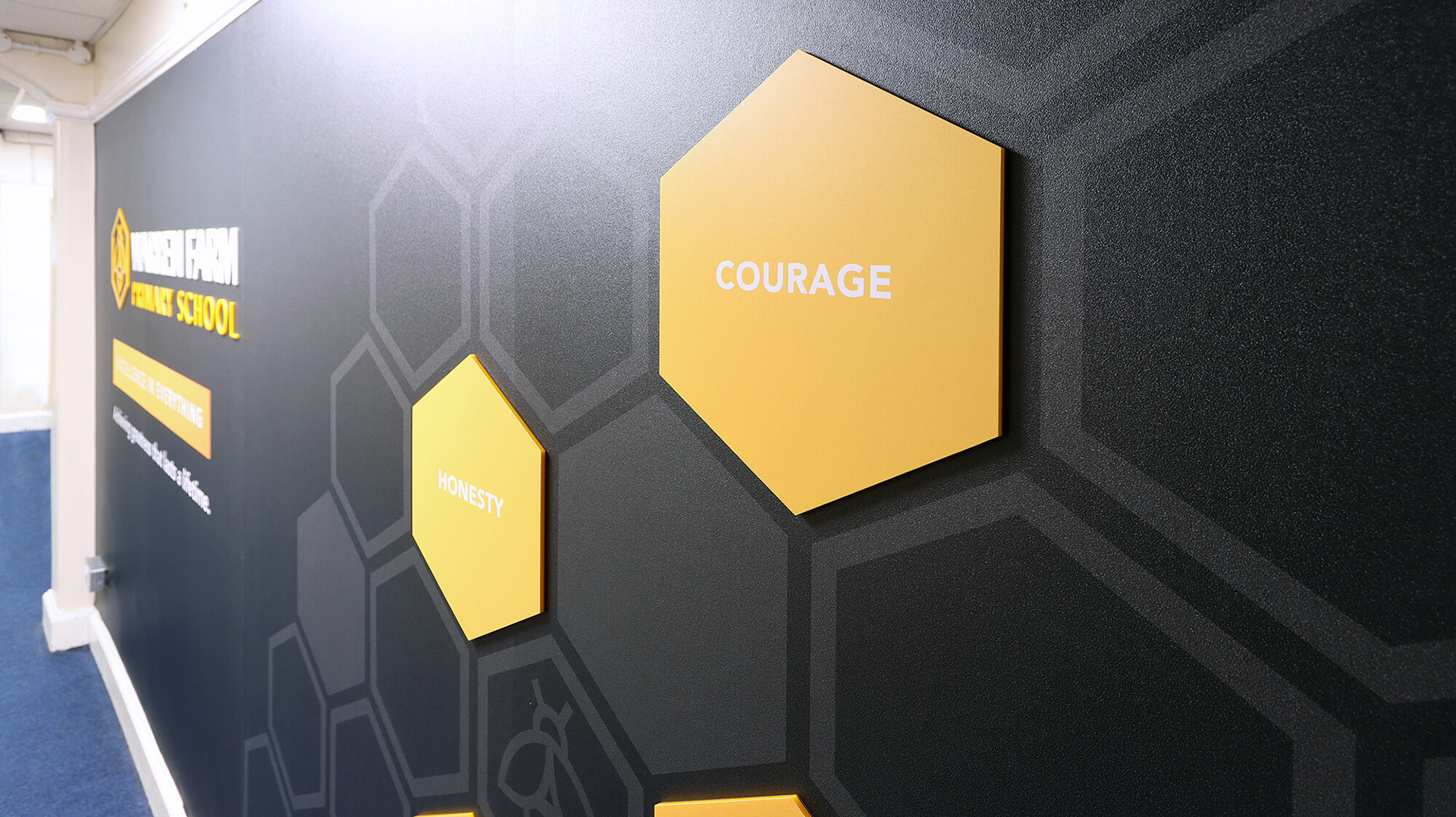 Hegagon Values Wall Art with Flat Cuts - WFPS1