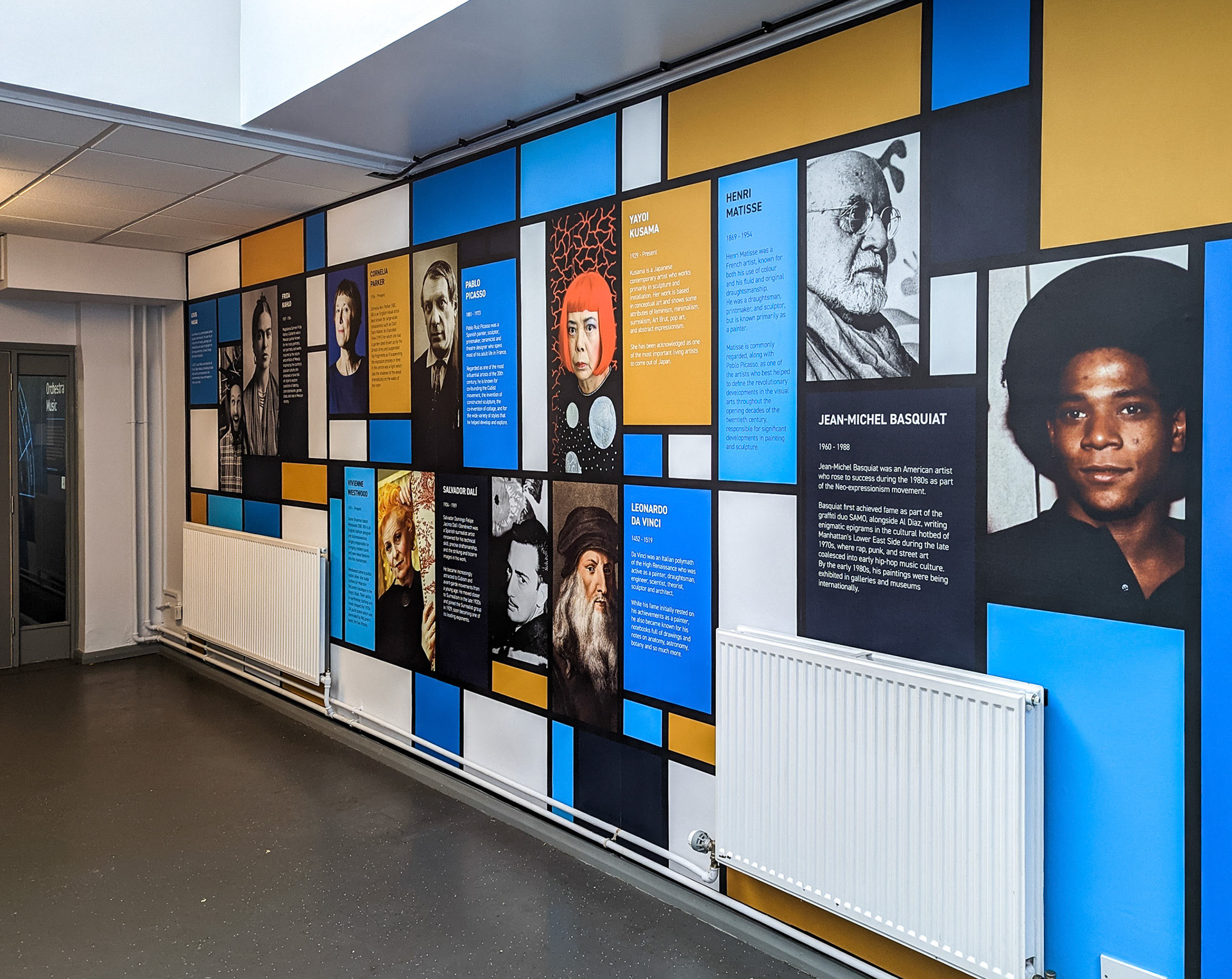 Mondrian-themed Famous Artists Wonderwall - Colour Images 01