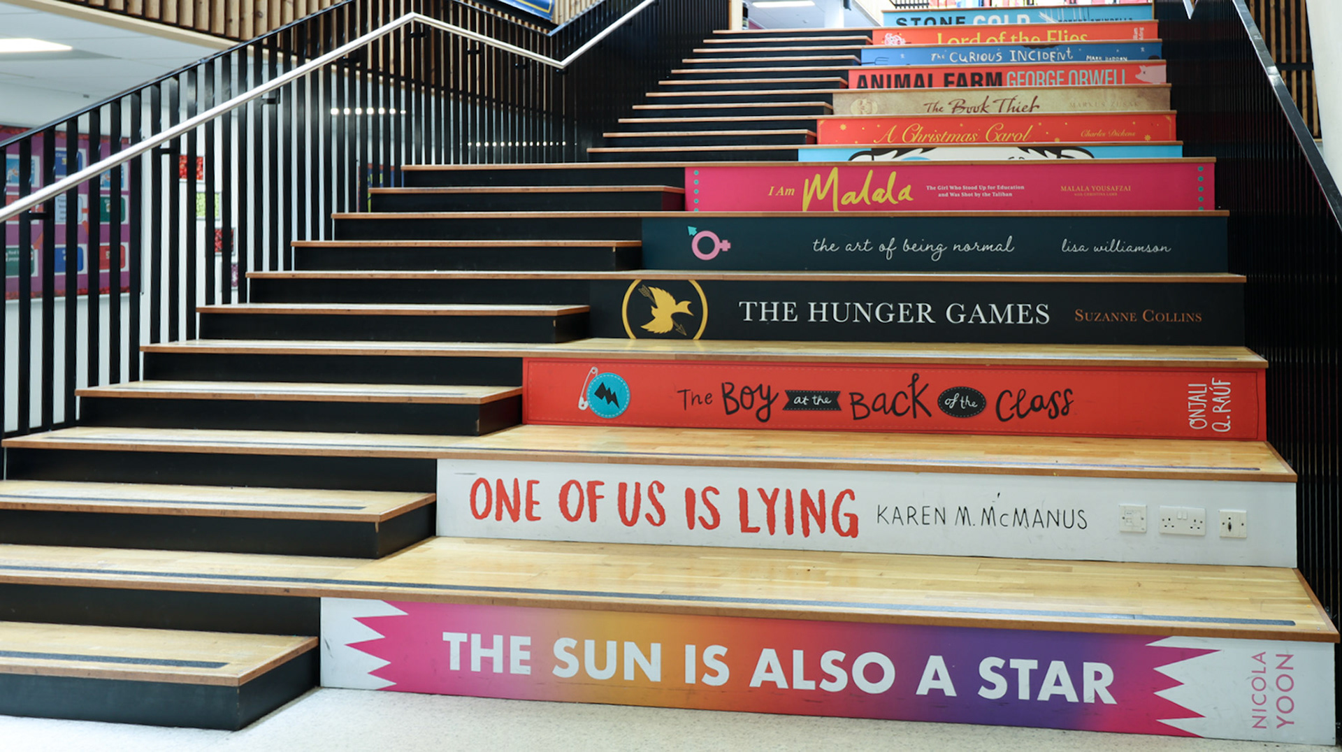 Book Spines Double Stair Riser Graphics - SWB01