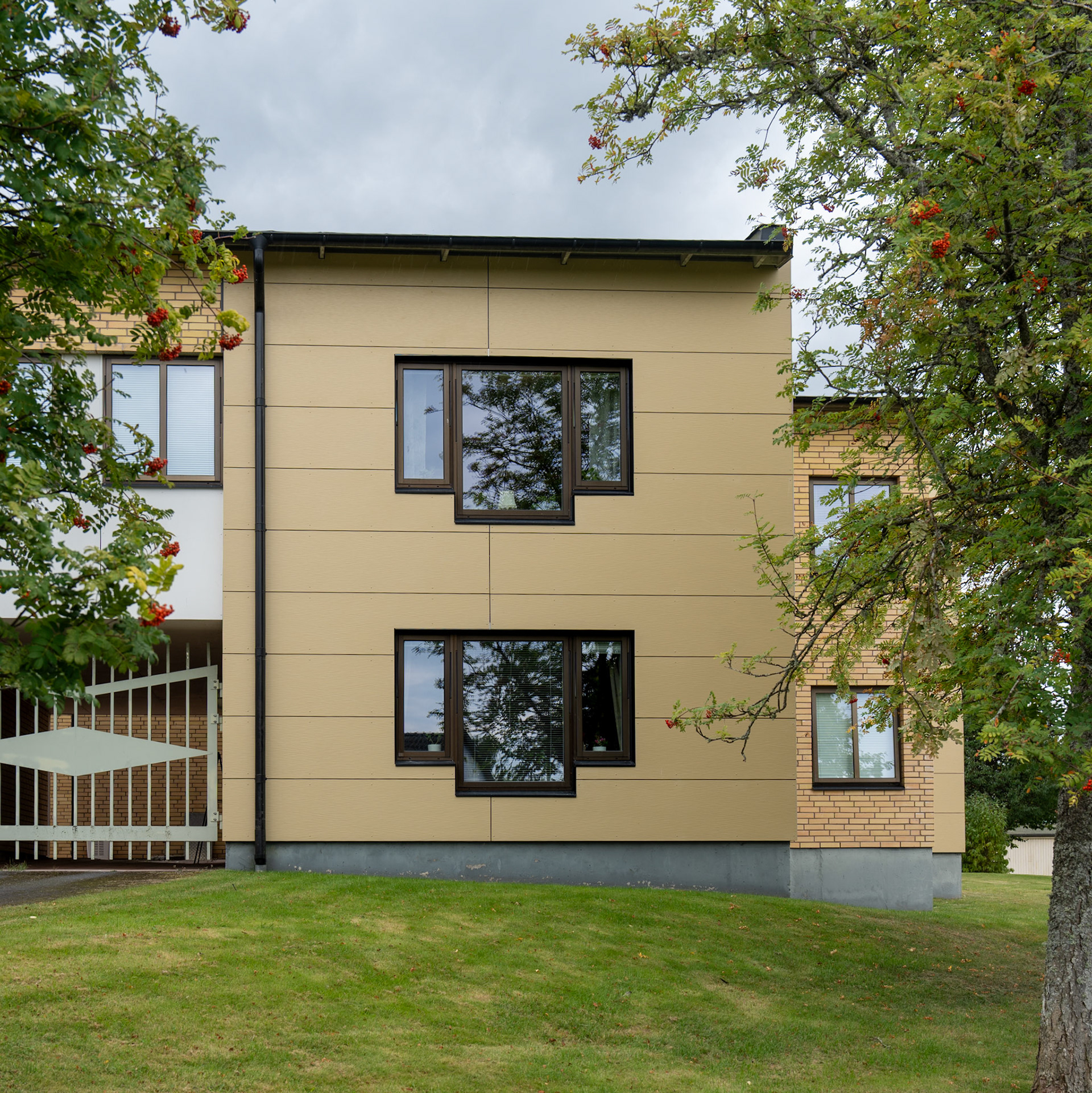 Hardie Architectural Panel. Fasadbeklädnad, Rörestorpsgården Värnamo