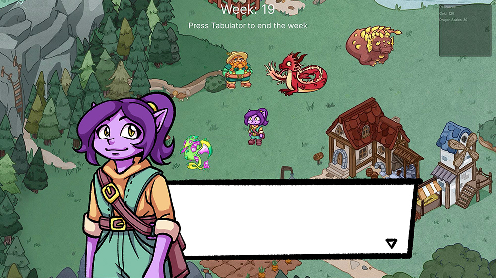 Player Character | MockUp of Dialog Sprite & Dialog Box (Map & Fire Dragon by Nina)