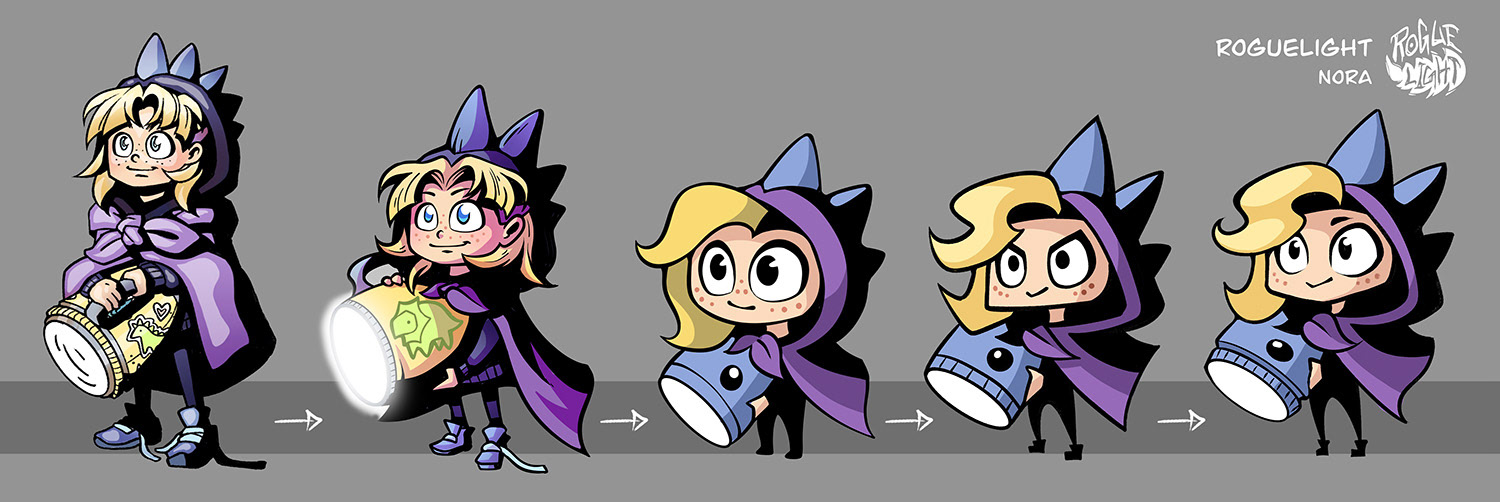 Roguelight | Player Concept - Nora | Art Style Evolution