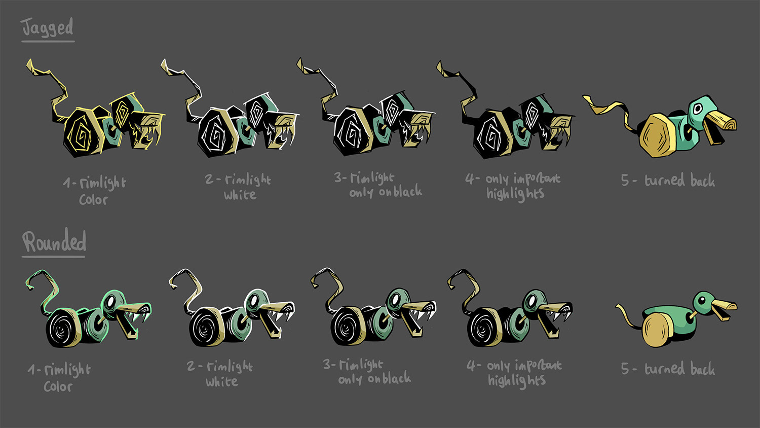 Roguelight | Art Style Iterations | Enemy Art Style