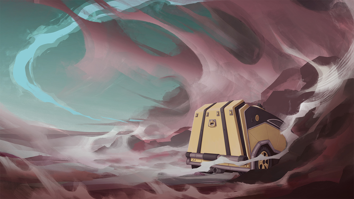 The Family's Car | My Illustration merged with Anna Tragelehn's Environment Artwork.