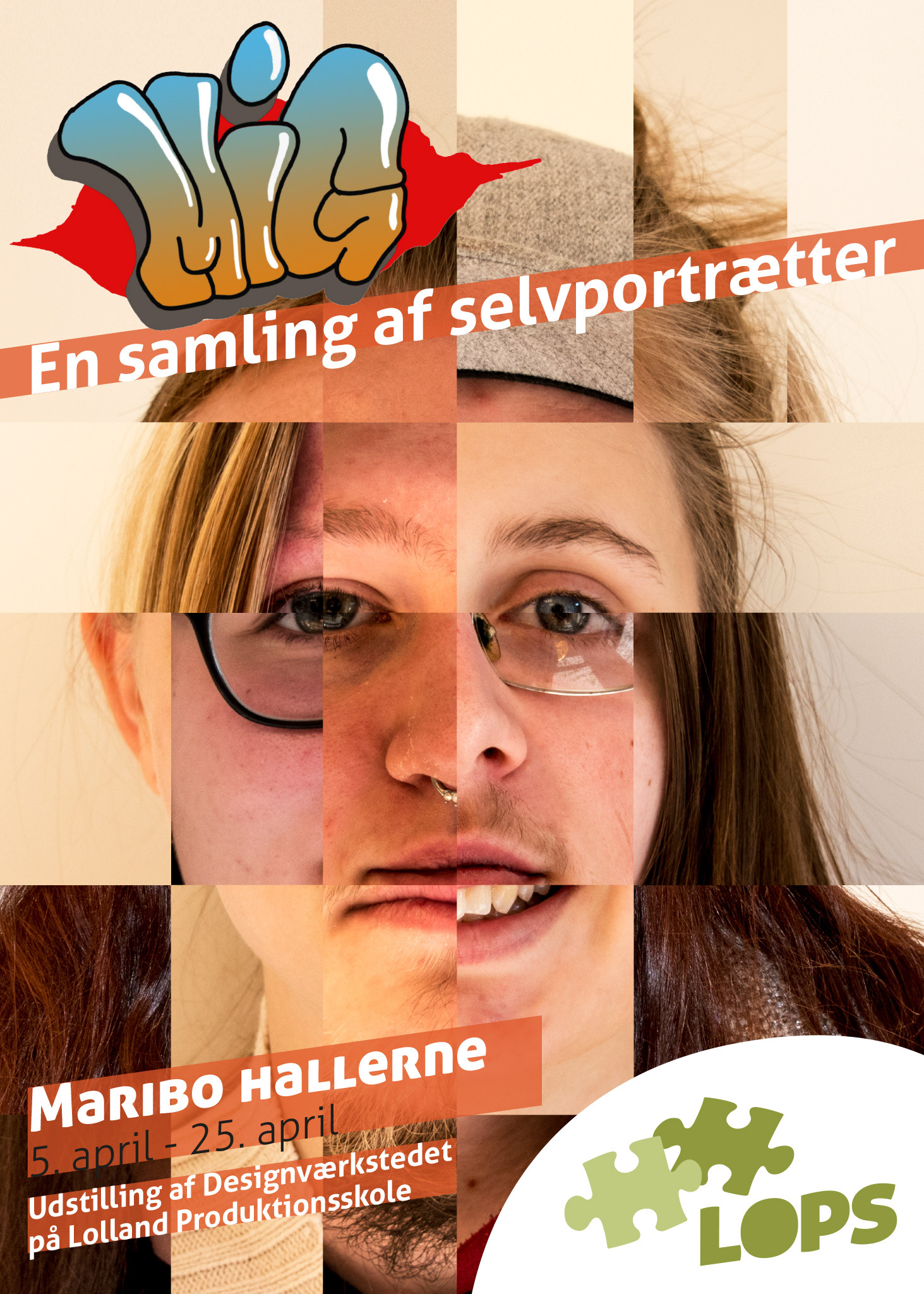 Plakat til kunstudstilling af designværkstedet