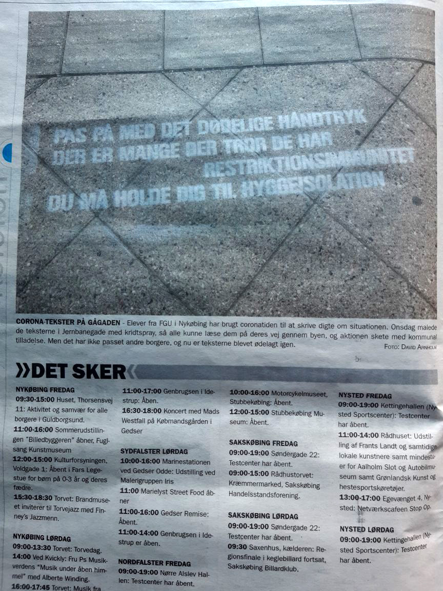Men vi kom i den lokale avis.