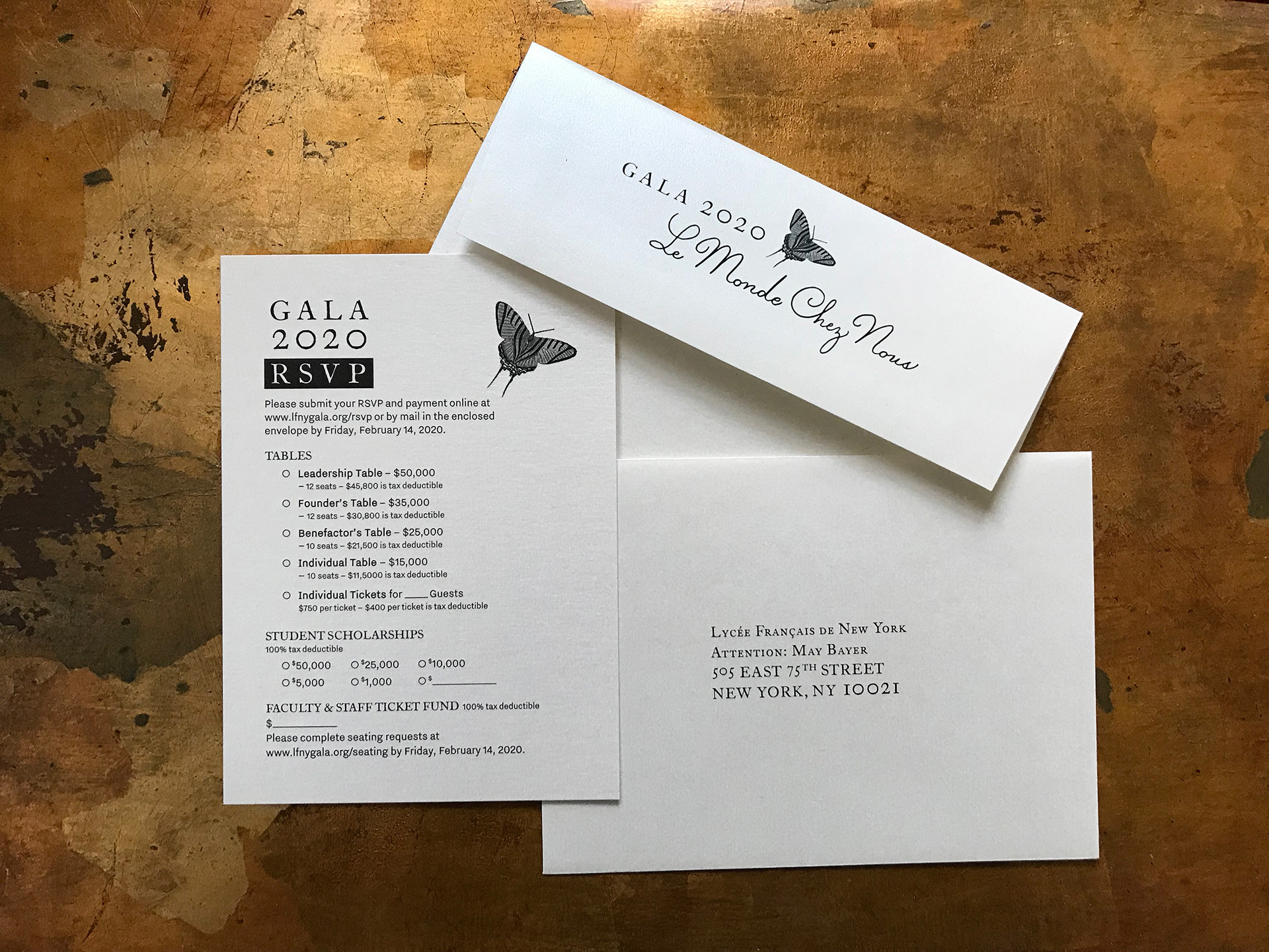 reply card and envelopes