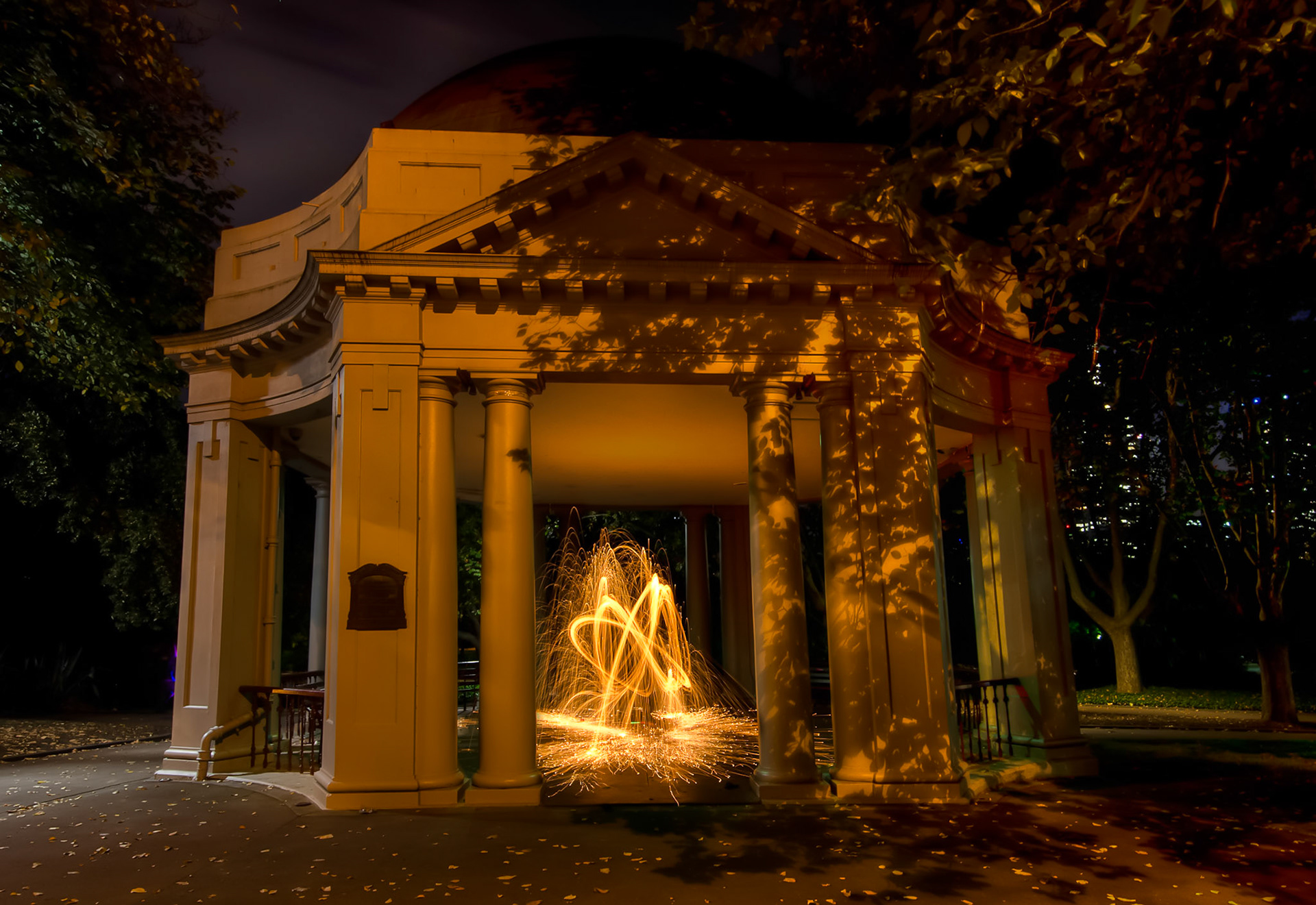 Another light painting shot of someone spinning steel wool that has been lit on fire - Melbourne, Australia