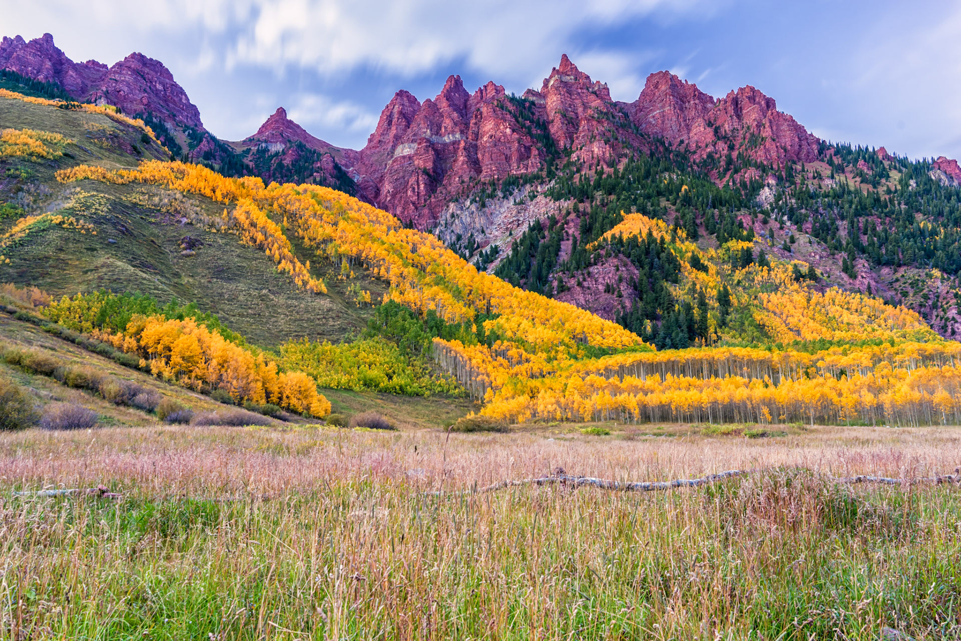 Looking away from Maroon Bells Lake