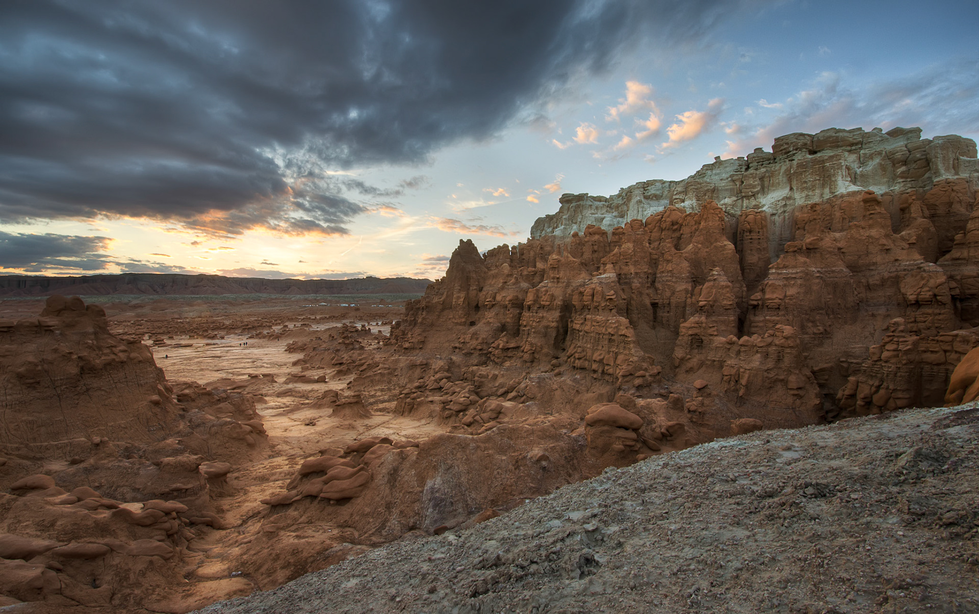 Watching the sun go down over Goblin Valley State Park in Utah