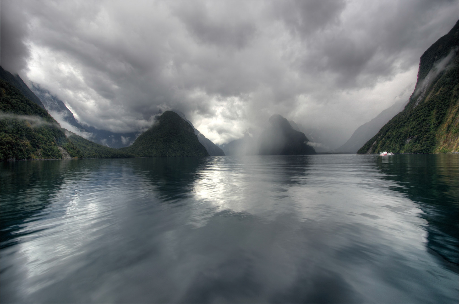 Milford Sound, NZ -View from the boat at the start of the tour.