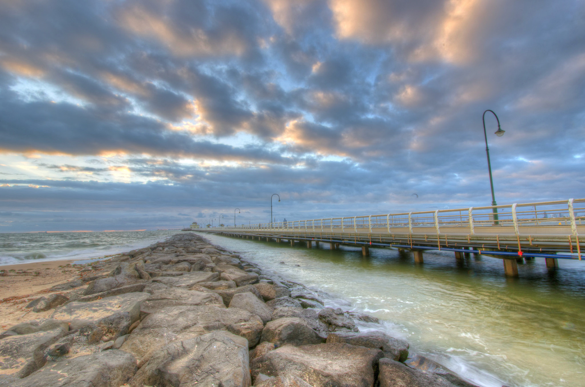 Melbourne, Australia - Taken from the jetty beside the St. Kilda Pier about 15 minutes before sunset.