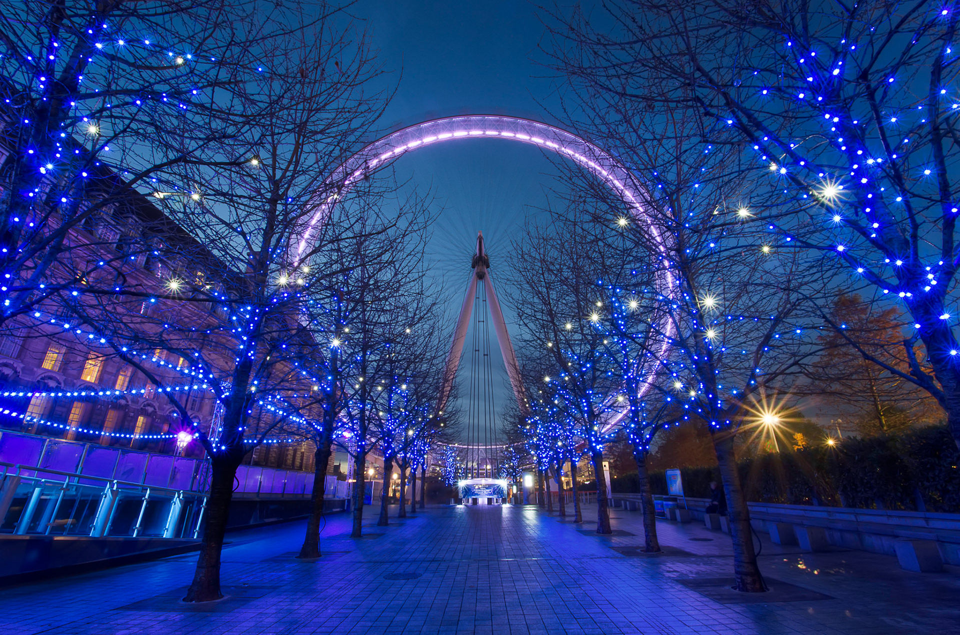 Walking around during a cold winter night two weeks before Christmas