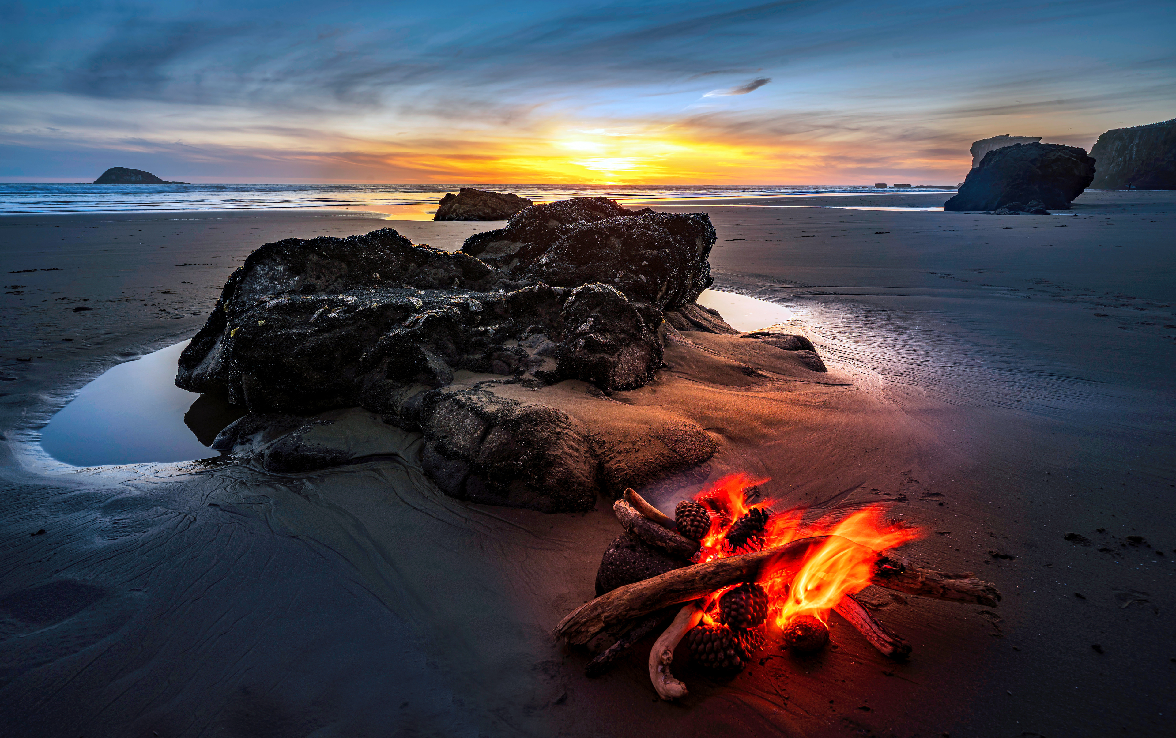 Fire at Maori Bay