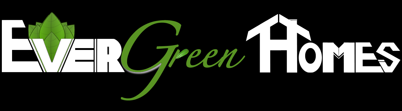 EVERGREEN HOMES LOGO (WHITE TEXT + BLACK BACKGROUND)