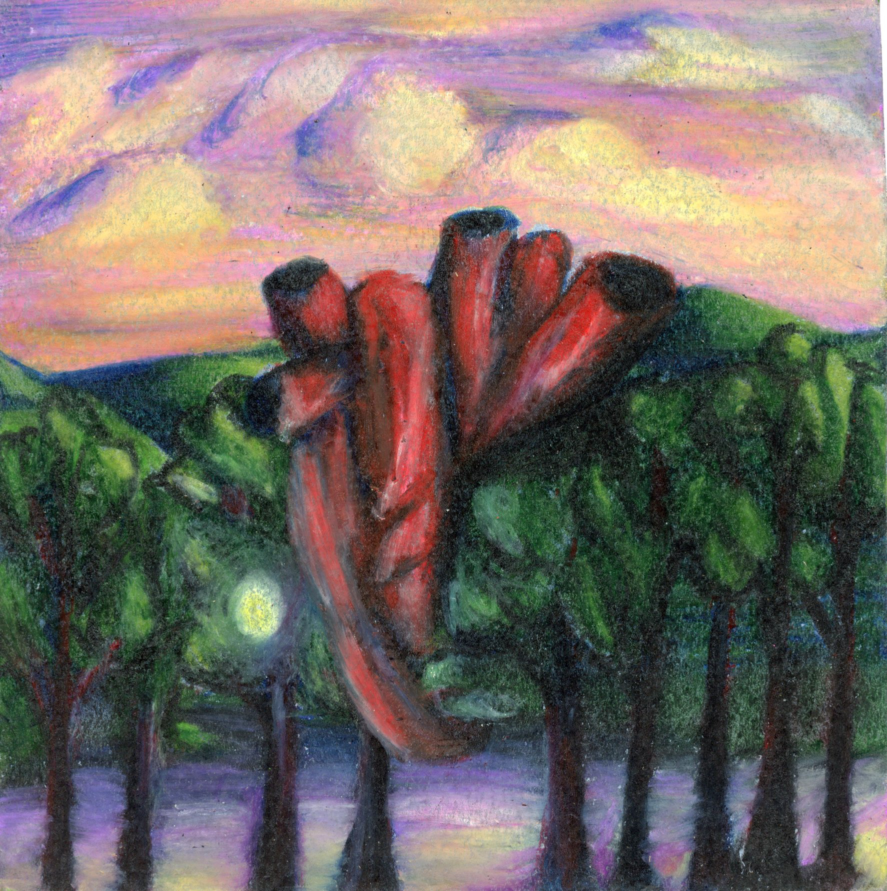 My hearts in the right place, 5"x5", 2022