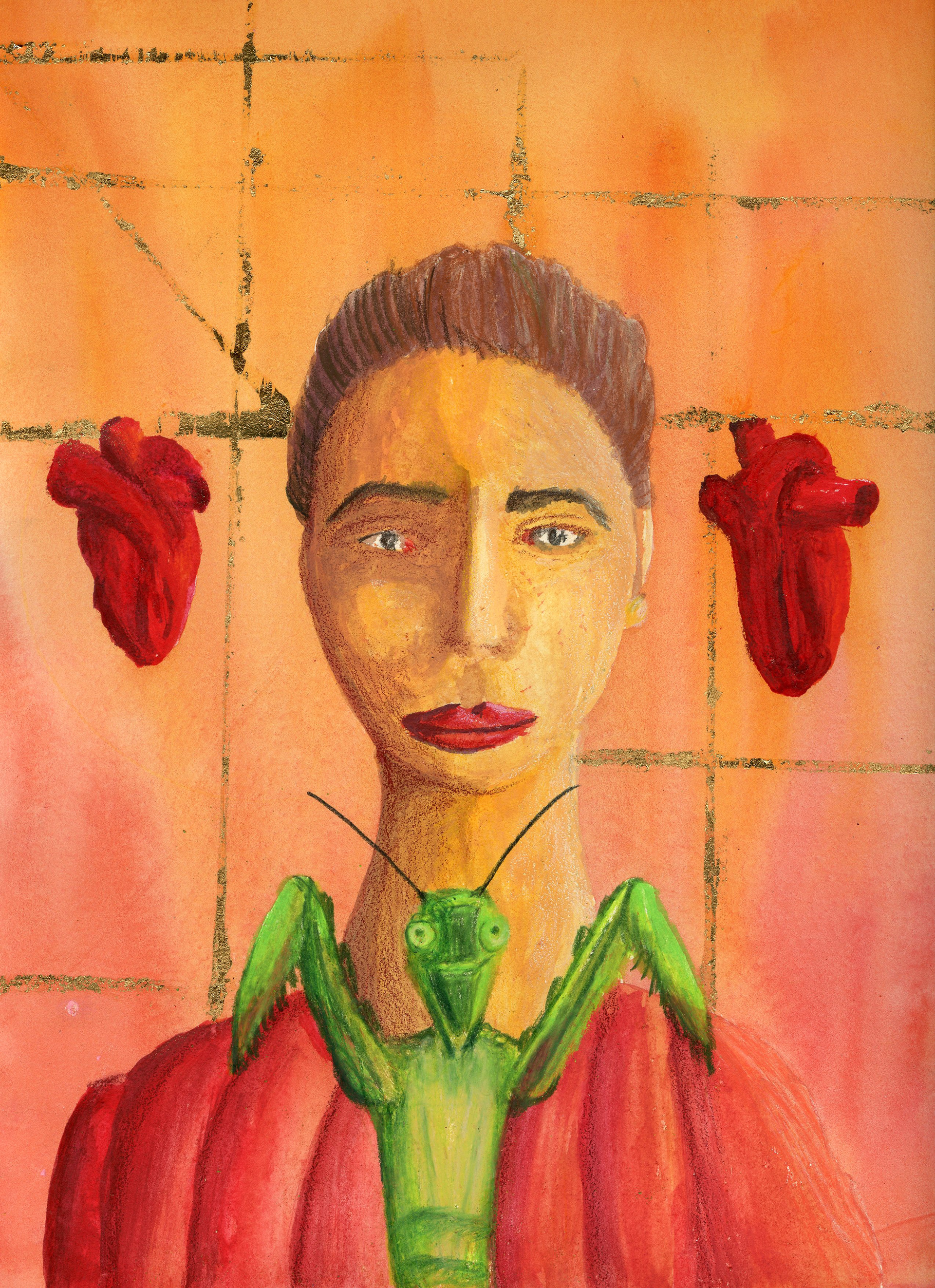 Queen of hearts, 9"x12"