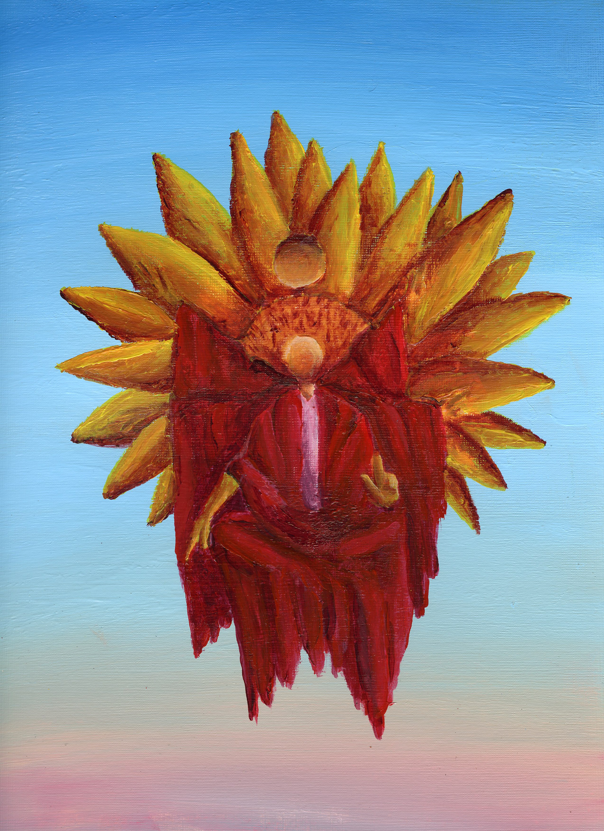 Enlightened sunflower Horizon, 9"x12"