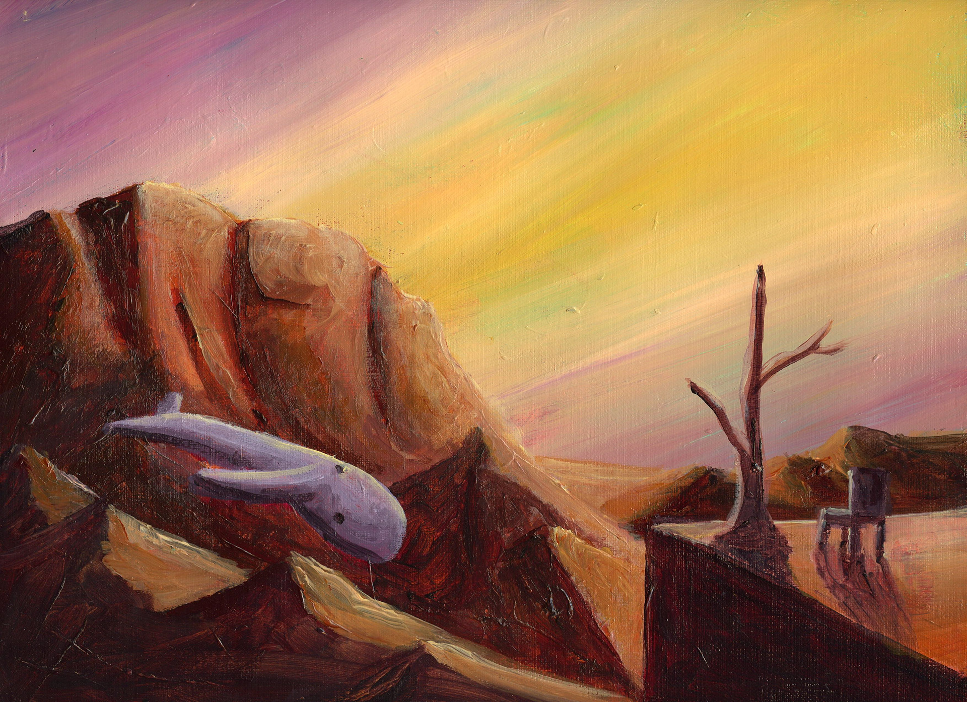 Flight of the whale, 9"x12"