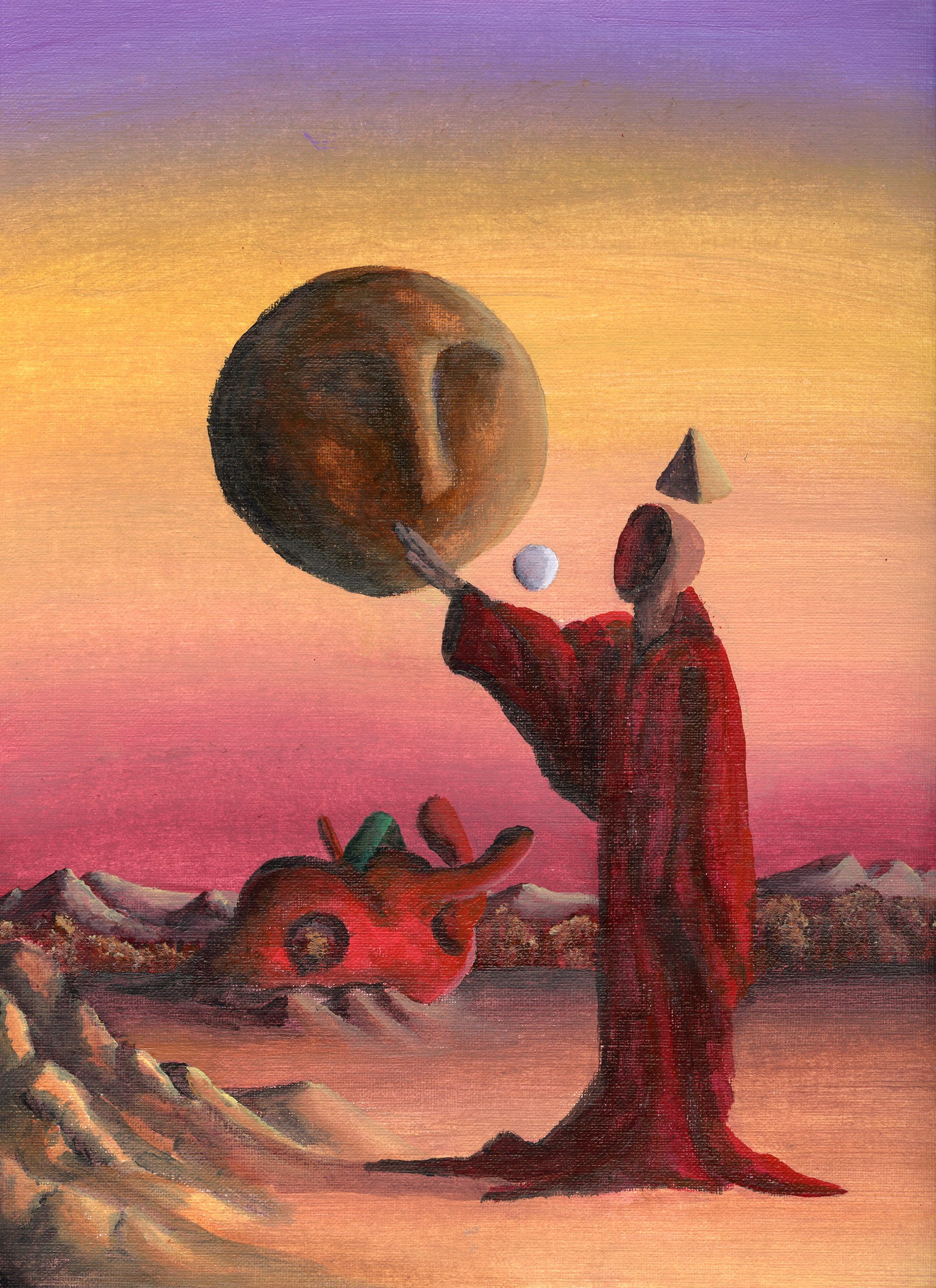 Lost my face in the sky, 9"x12"