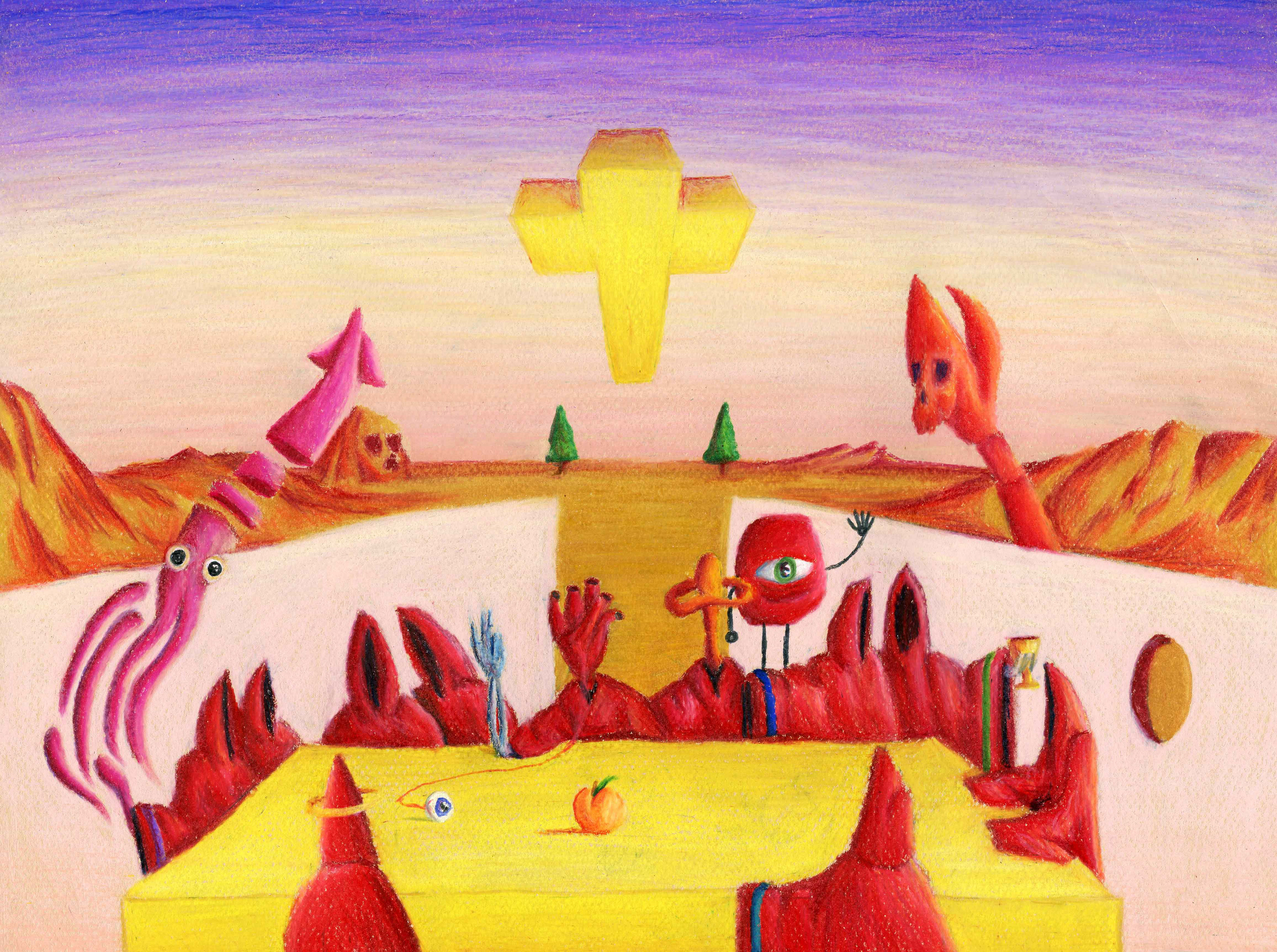 No Calamari on Sunday, 2020, 12"x16"