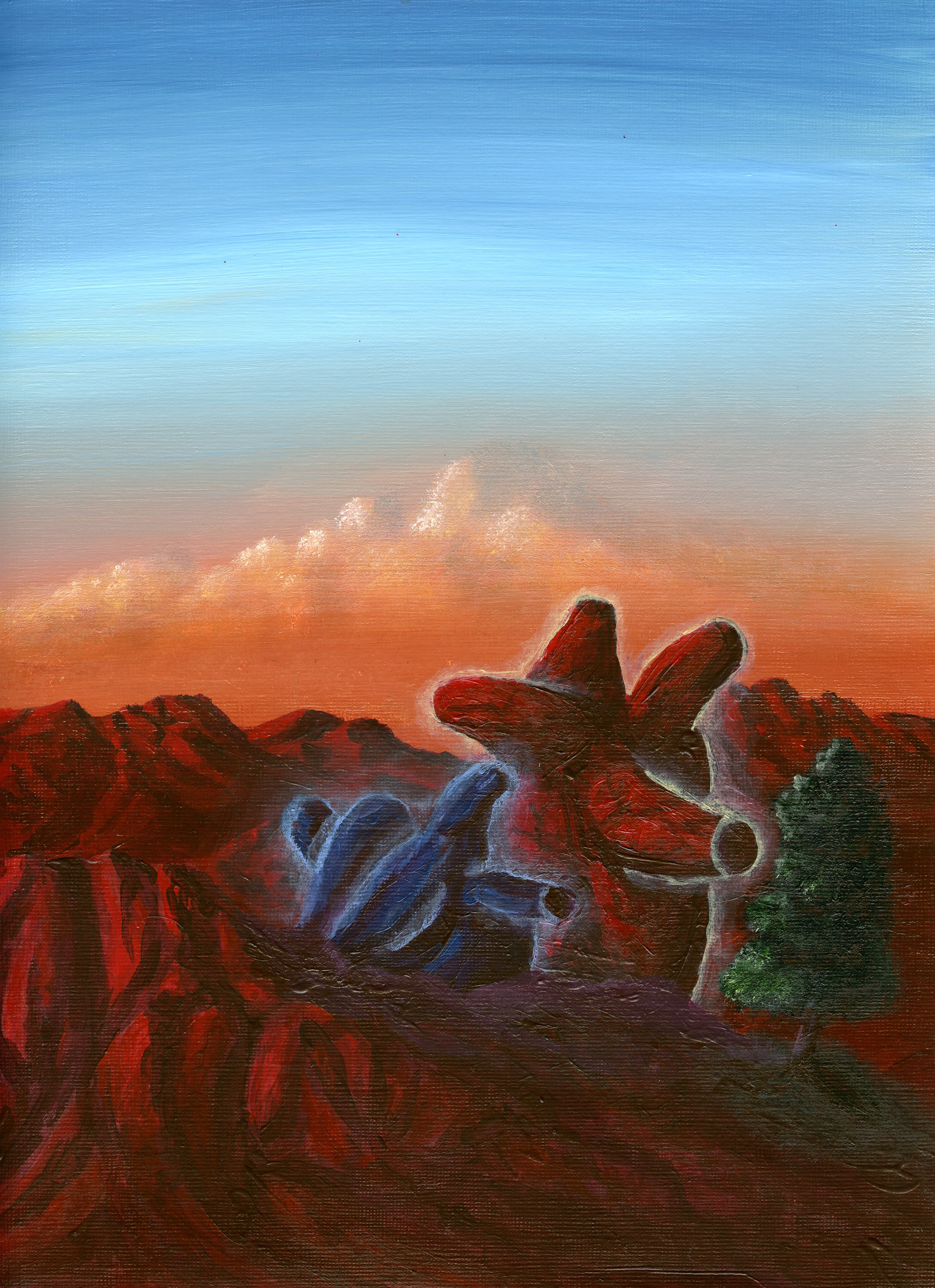 The faint spirit of the past, 9"x12", 2021
